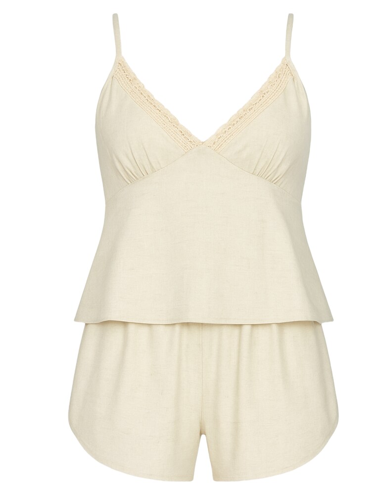 C&City Set: Shorts und Top Damen Größe L beige