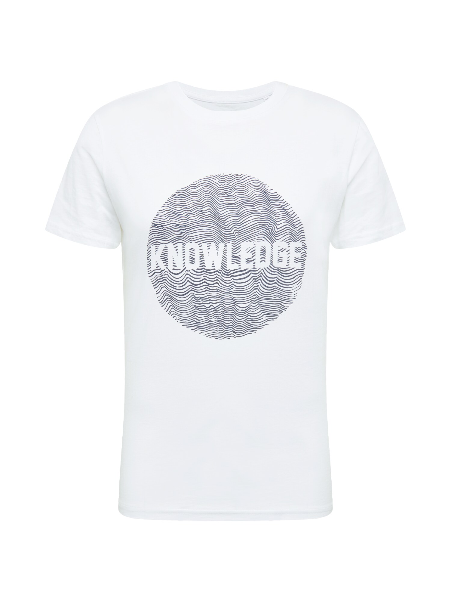 KnowledgeCotton Apparel Marškinėliai 'Alder'  balkšva / juoda