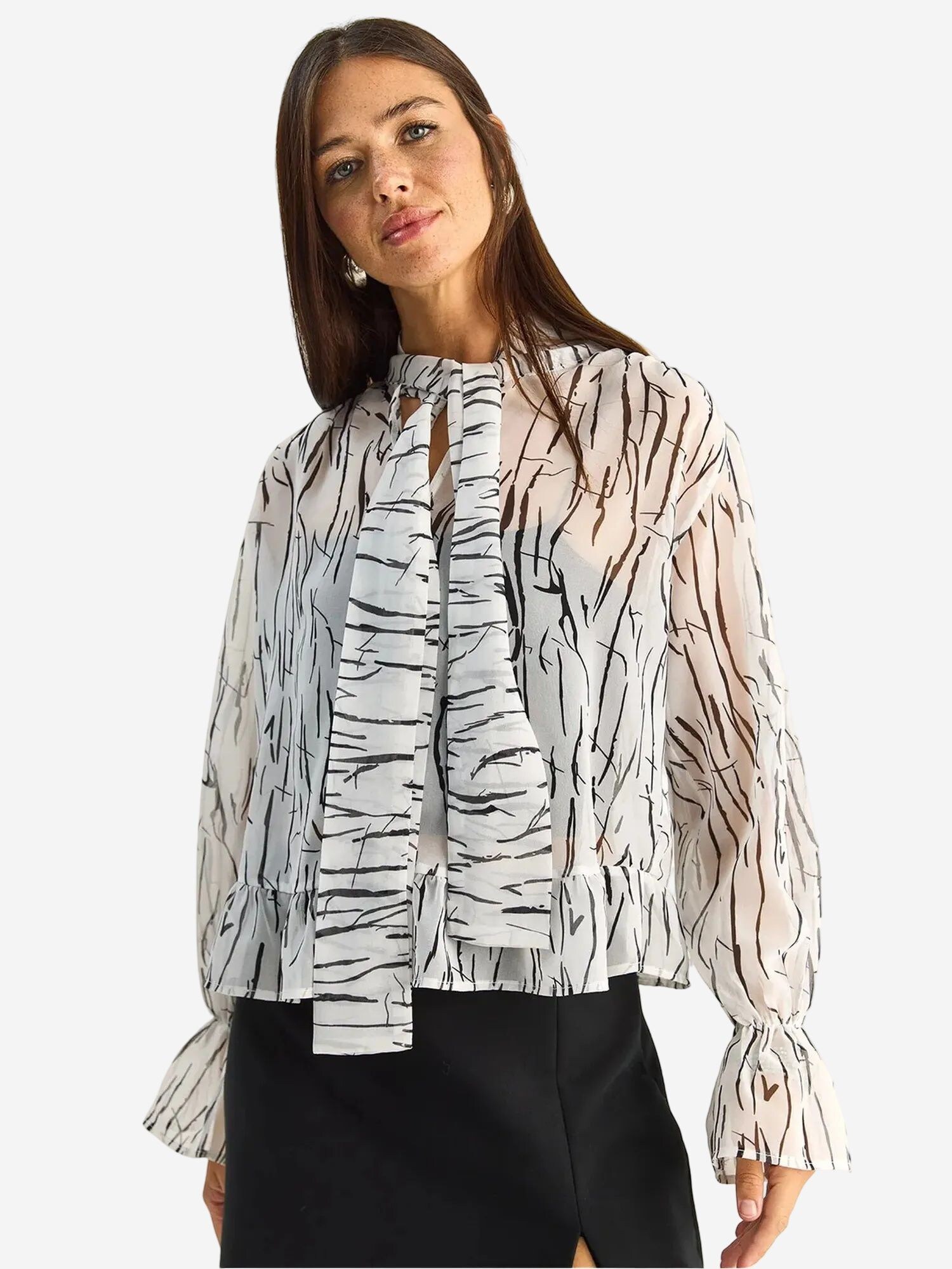 Bianco Lucci Bluza crna / bijela