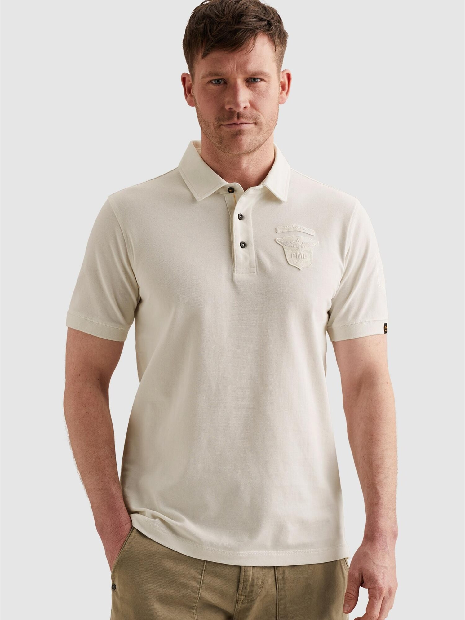 T-shirt 'Polo shirt in piqué with badges'