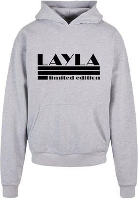 Merchcode Sweatshirt ‘Layla – Limited Edition’ Grijs gemêleerd / Zwart