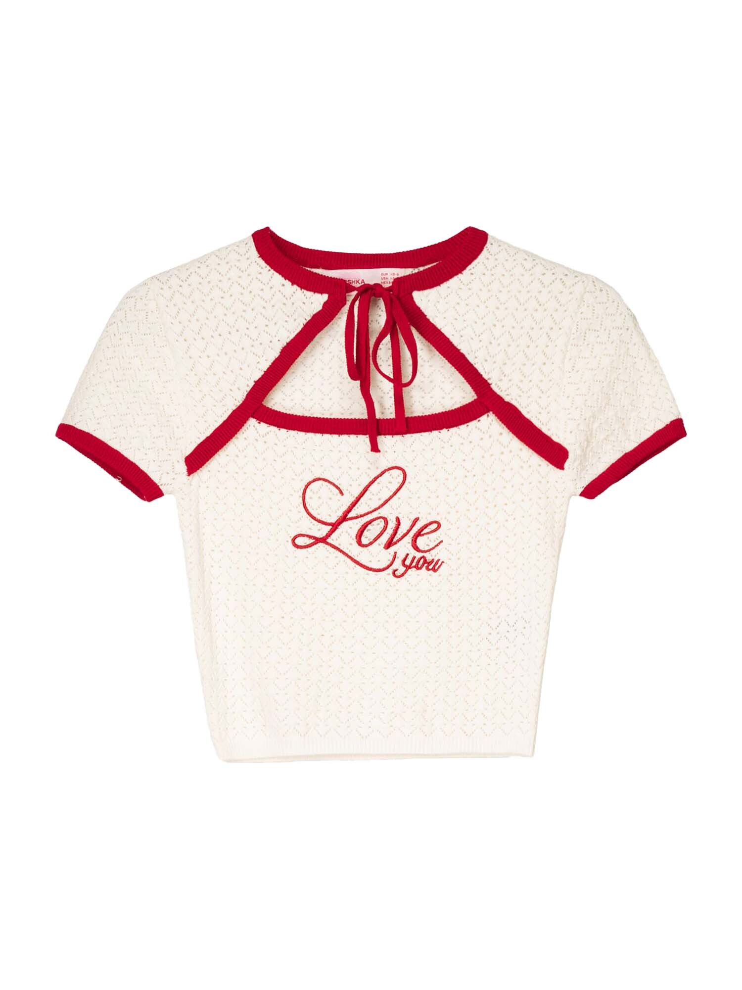 Bershka Pulover  ecru / roșu