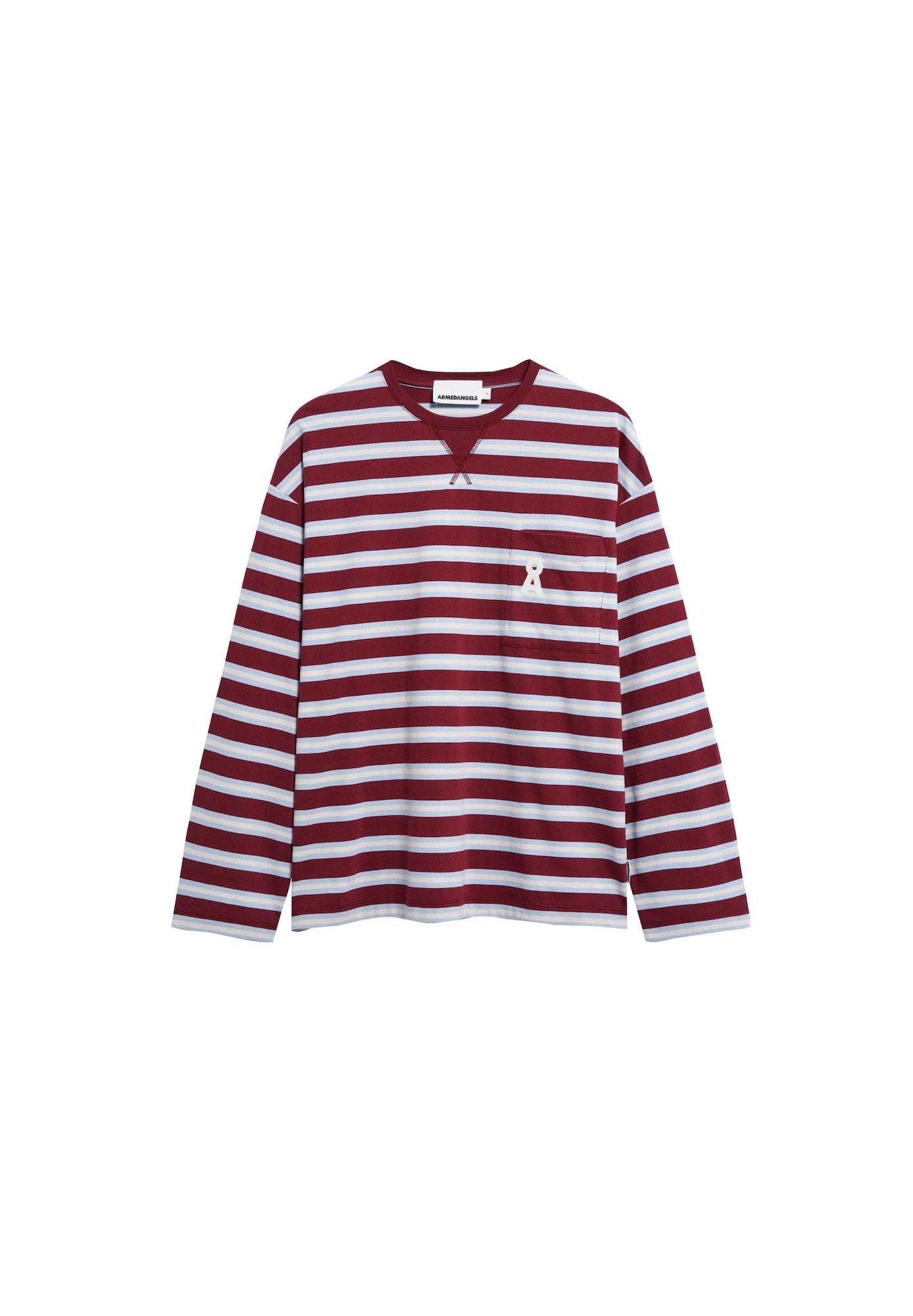Oversize t-shirt 'ICONIC Å FIETAA' ljusblå / mörkröd