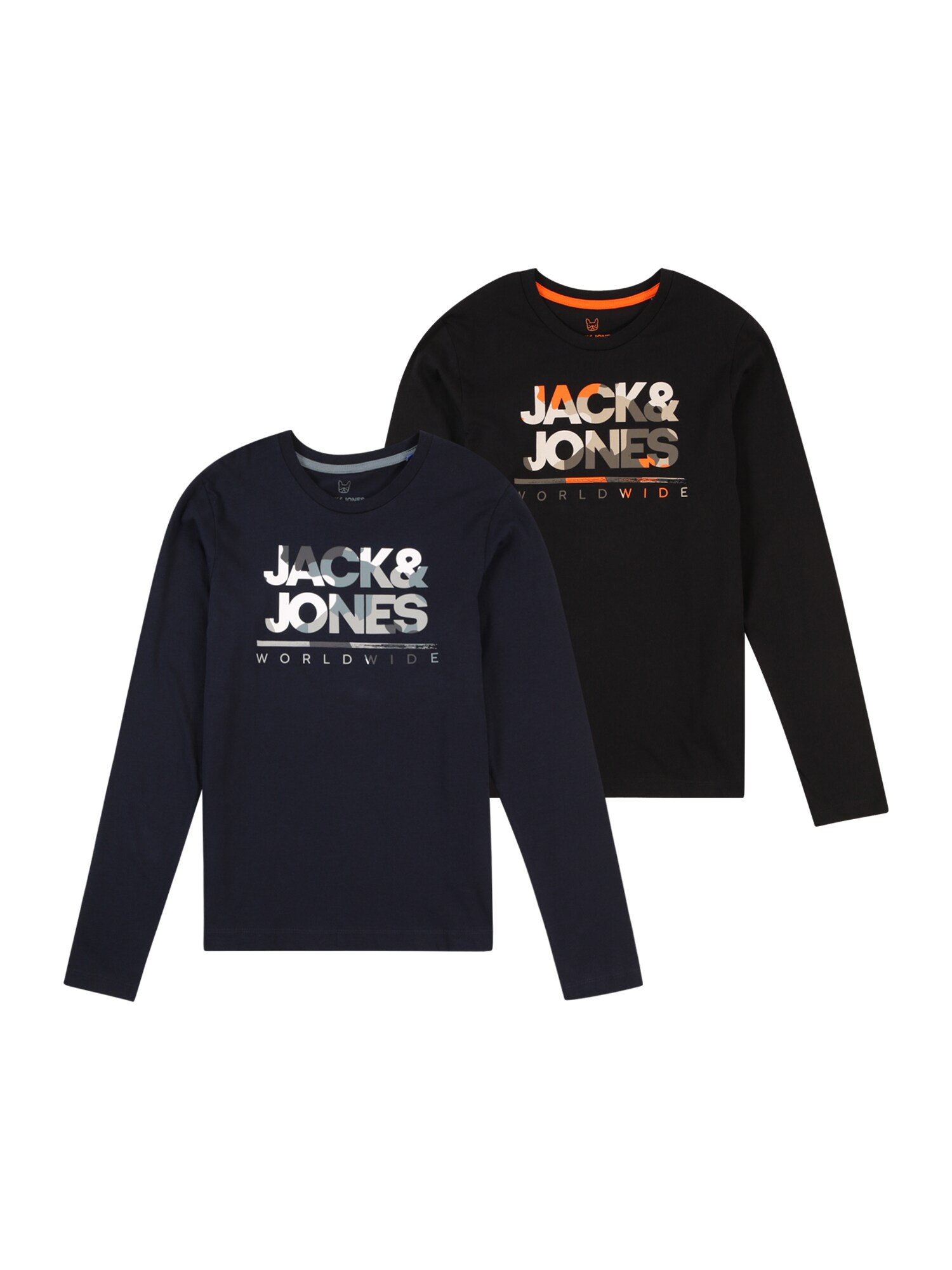 Jack & Jones Junior Tričko 'JJLUKE'  námornícka modrá / oranžová / čierna / biela