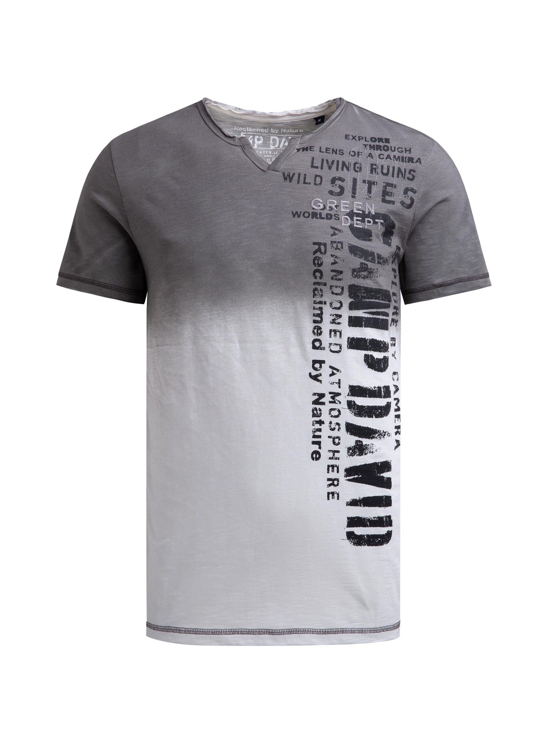 CAMP DAVID T-shirt ljusgrå / mörkgrå herr