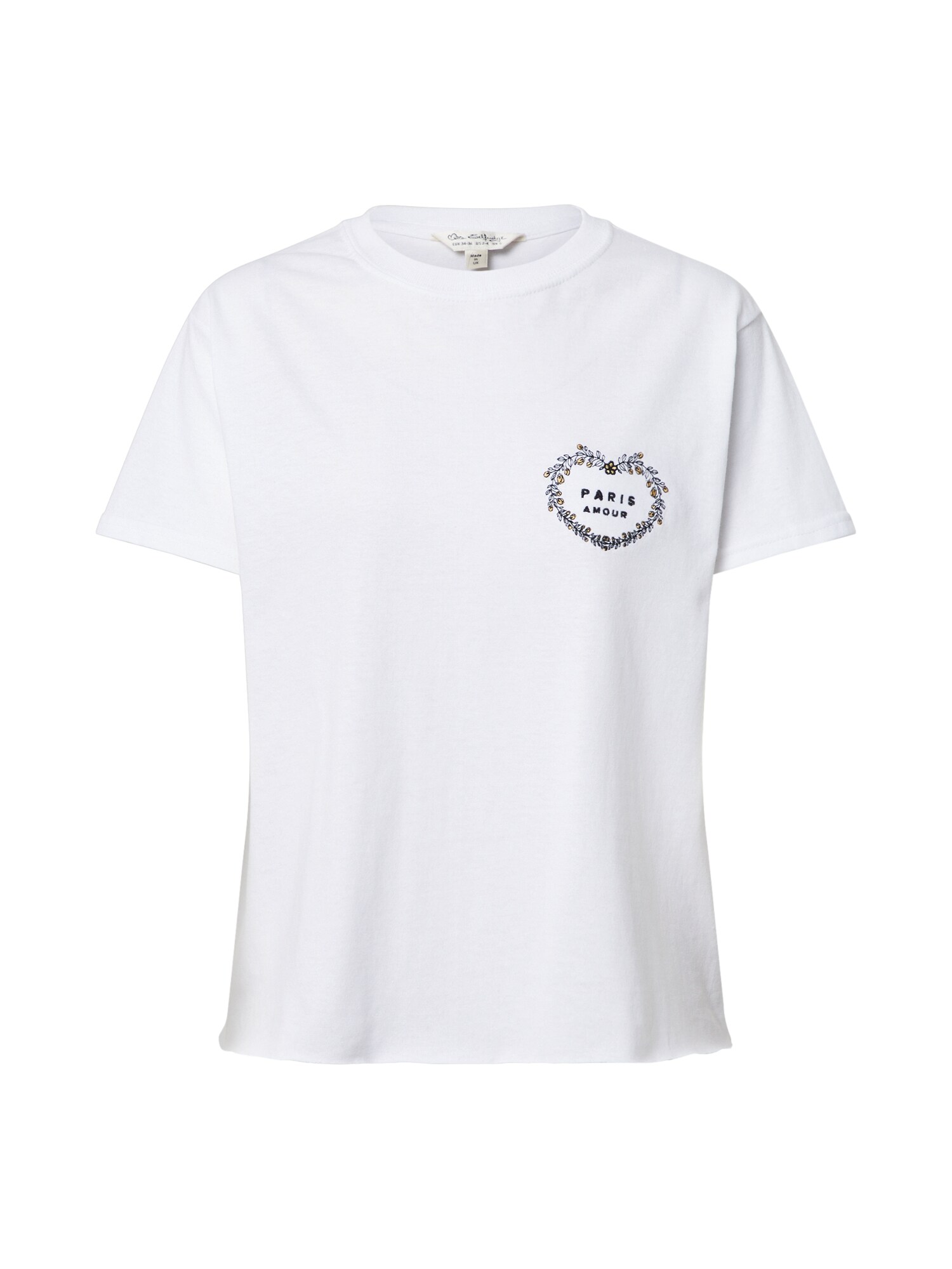 Miss Selfridge Marškinėliai  balta / juoda / auksas