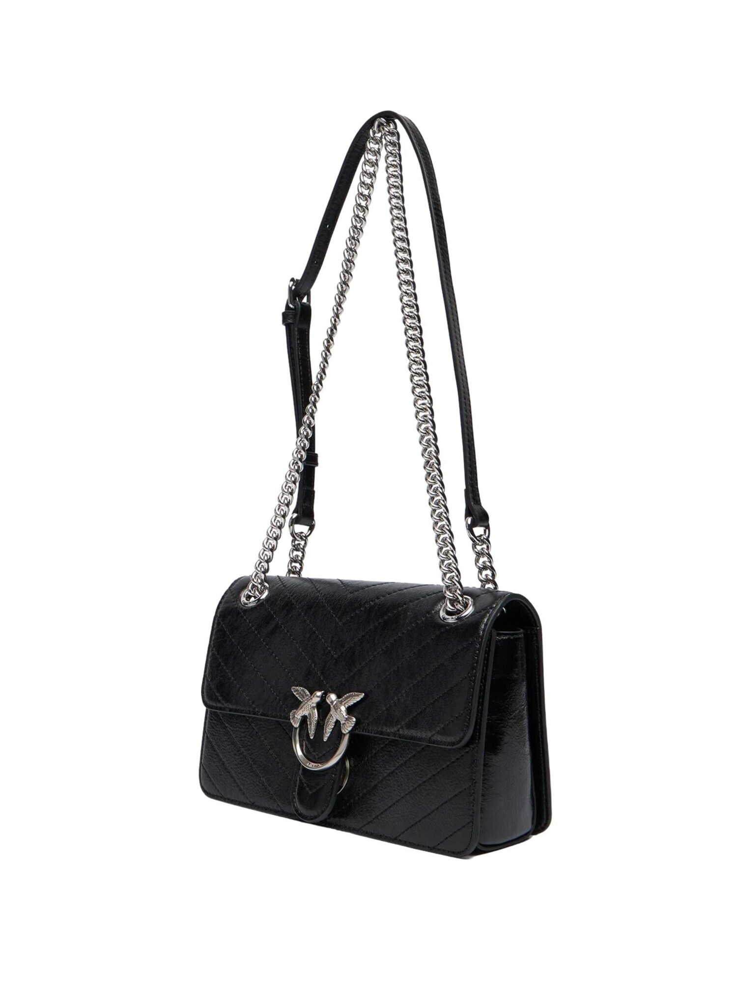 PINKO Bolso de hombro 'Love One Light Mini Vitello Wr'  negro – imagen 3