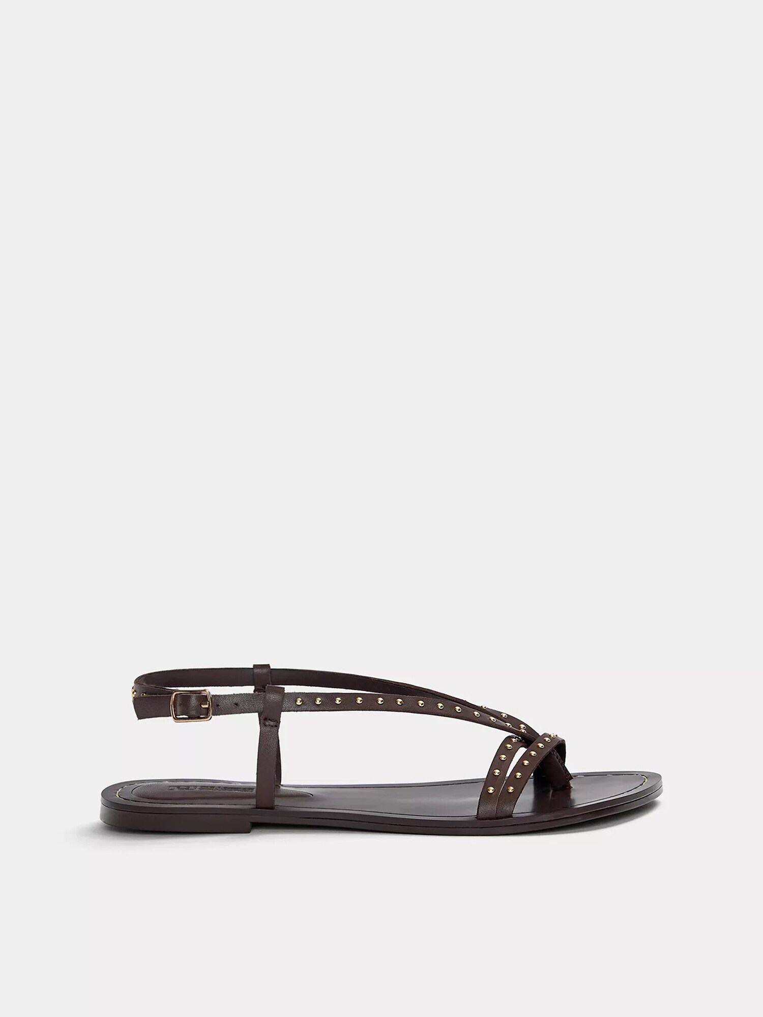Pull&Bear Remienkové sandále  tmavohnedá / zlatá