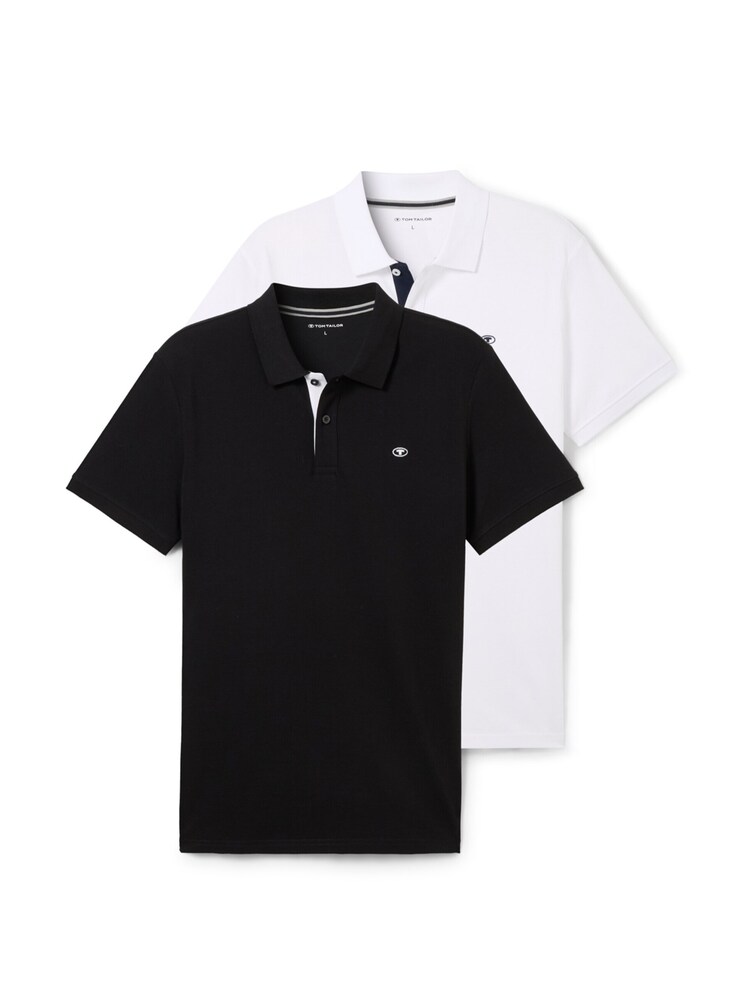 TOM TAILOR Poloshirt Herren Größe L schwarz / weiß