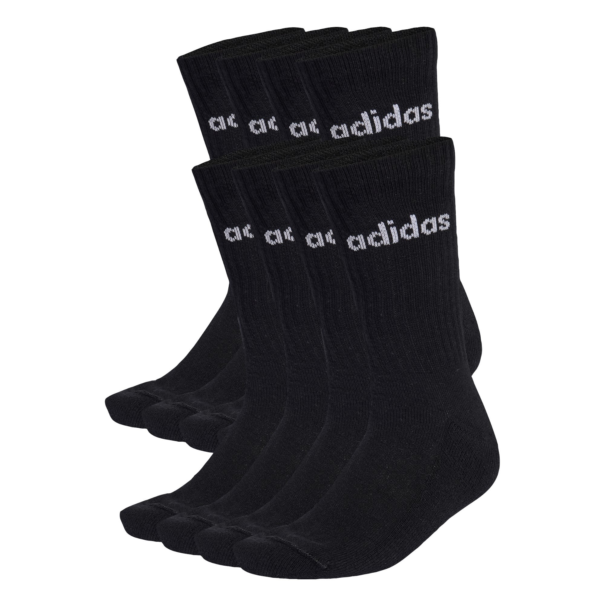 ADIDAS PERFORMANCE Șosete sport LINEAR CUSHIONED CREW SOCK 10 PAIR PACK  negru