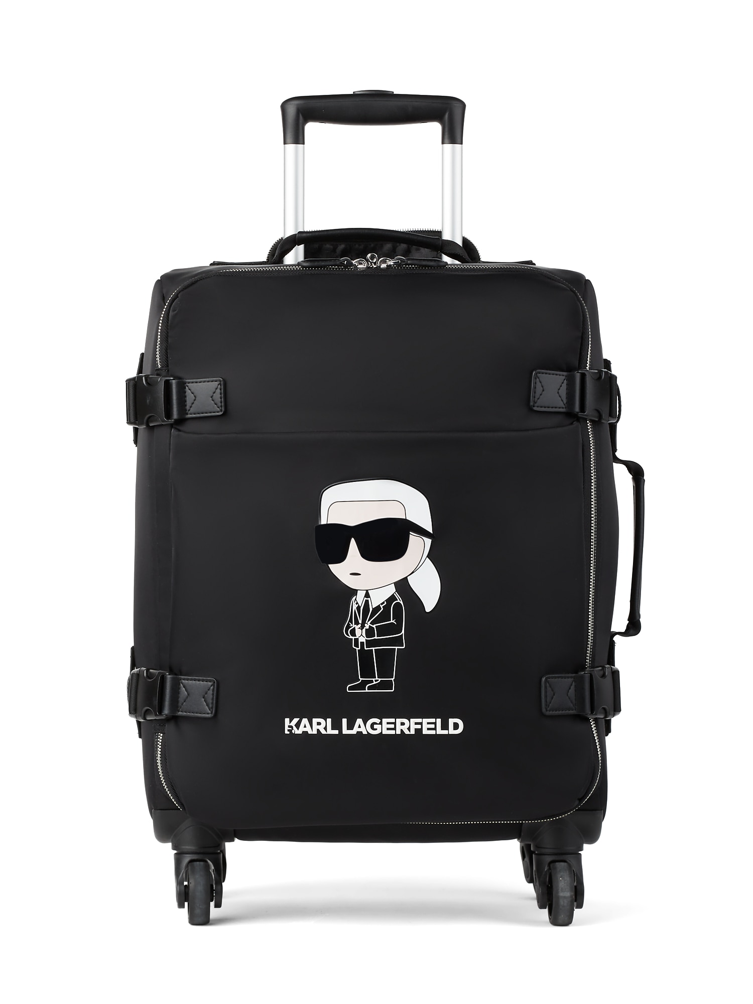 Karl Lagerfeld Kufor na kolieskach 'Ikonik Mix'  čierna / biela
