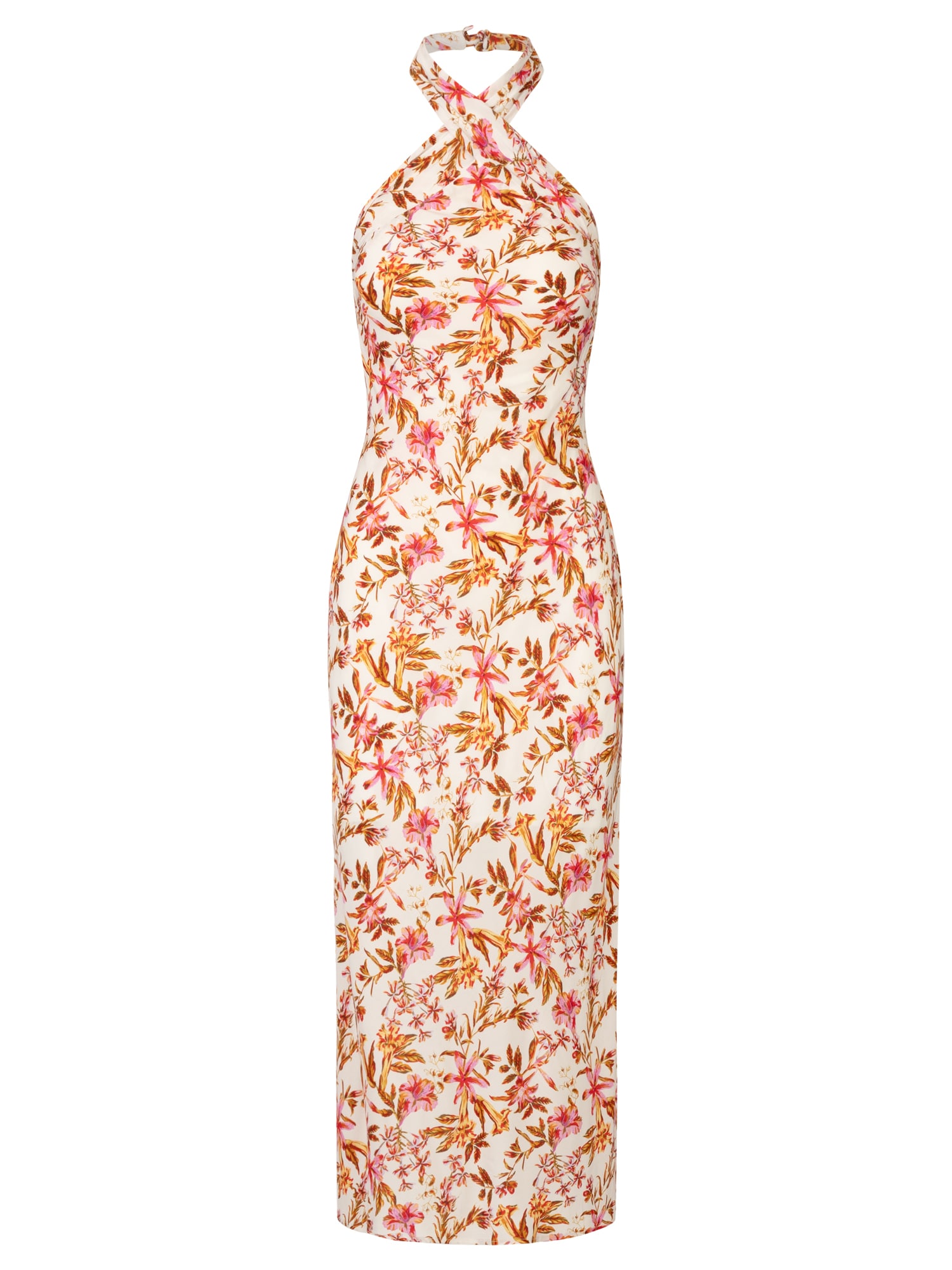 APART Vasarinė suknelė kremo / alyvuogių spalva / šviesiai oranžinė / šviesiai rožinė