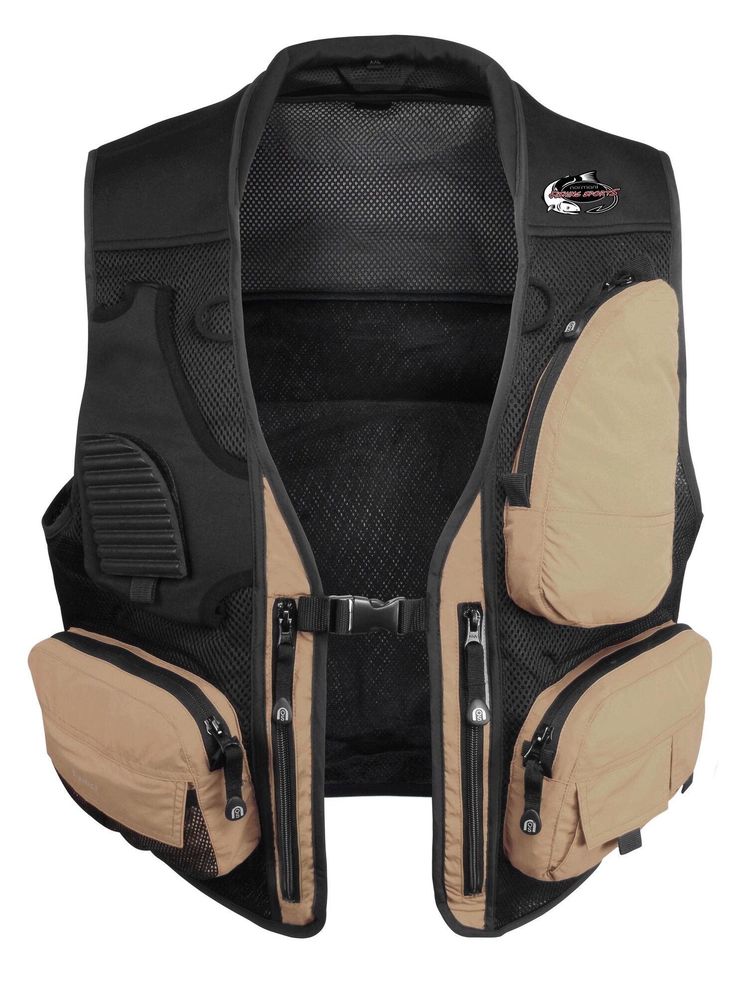 normani Chaleco deportivo 'Fisher' caqui / negro
