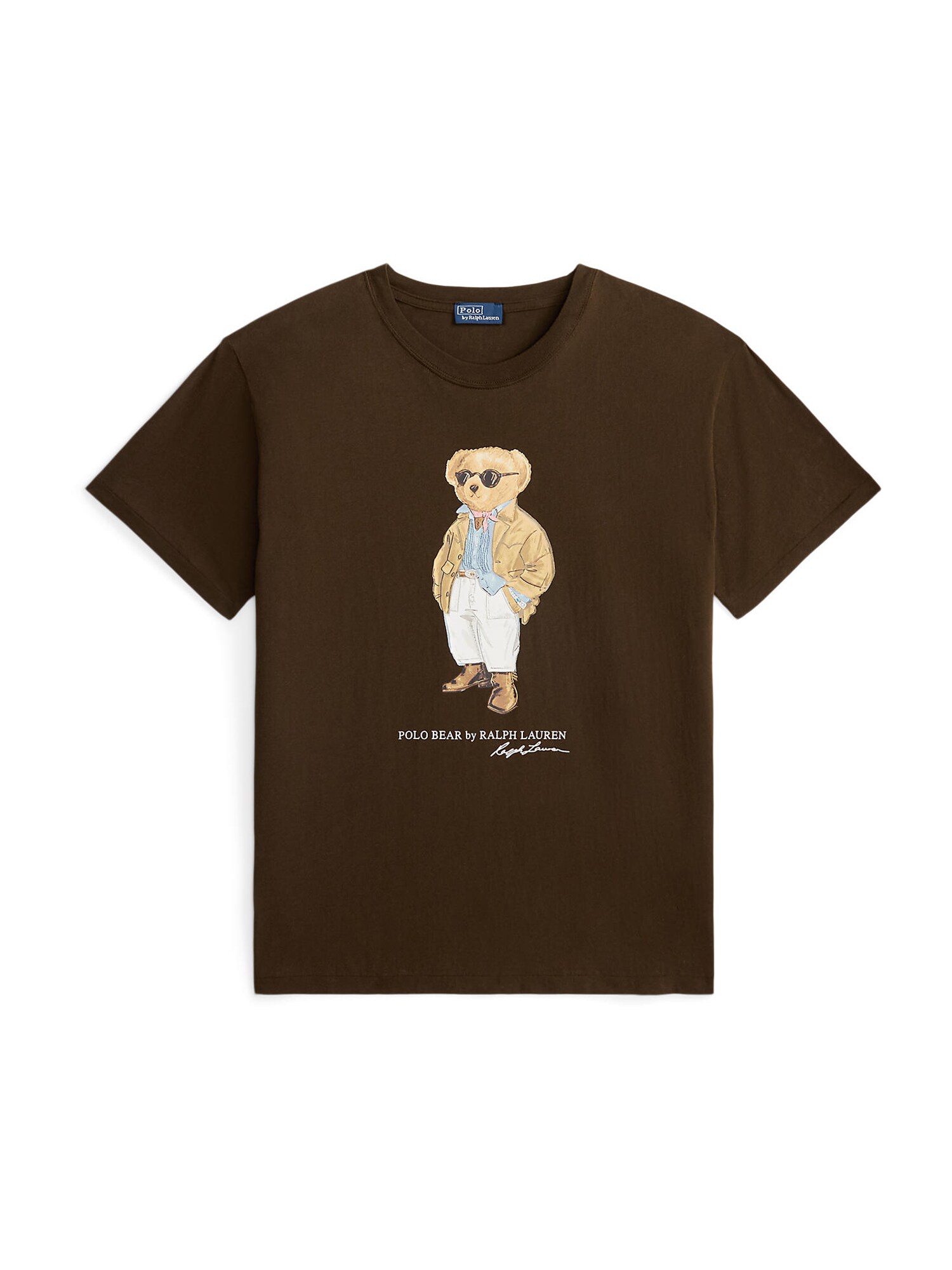 Polo Ralph Lauren Tricou  albastru deschis / maro deschis / maro închis / alb