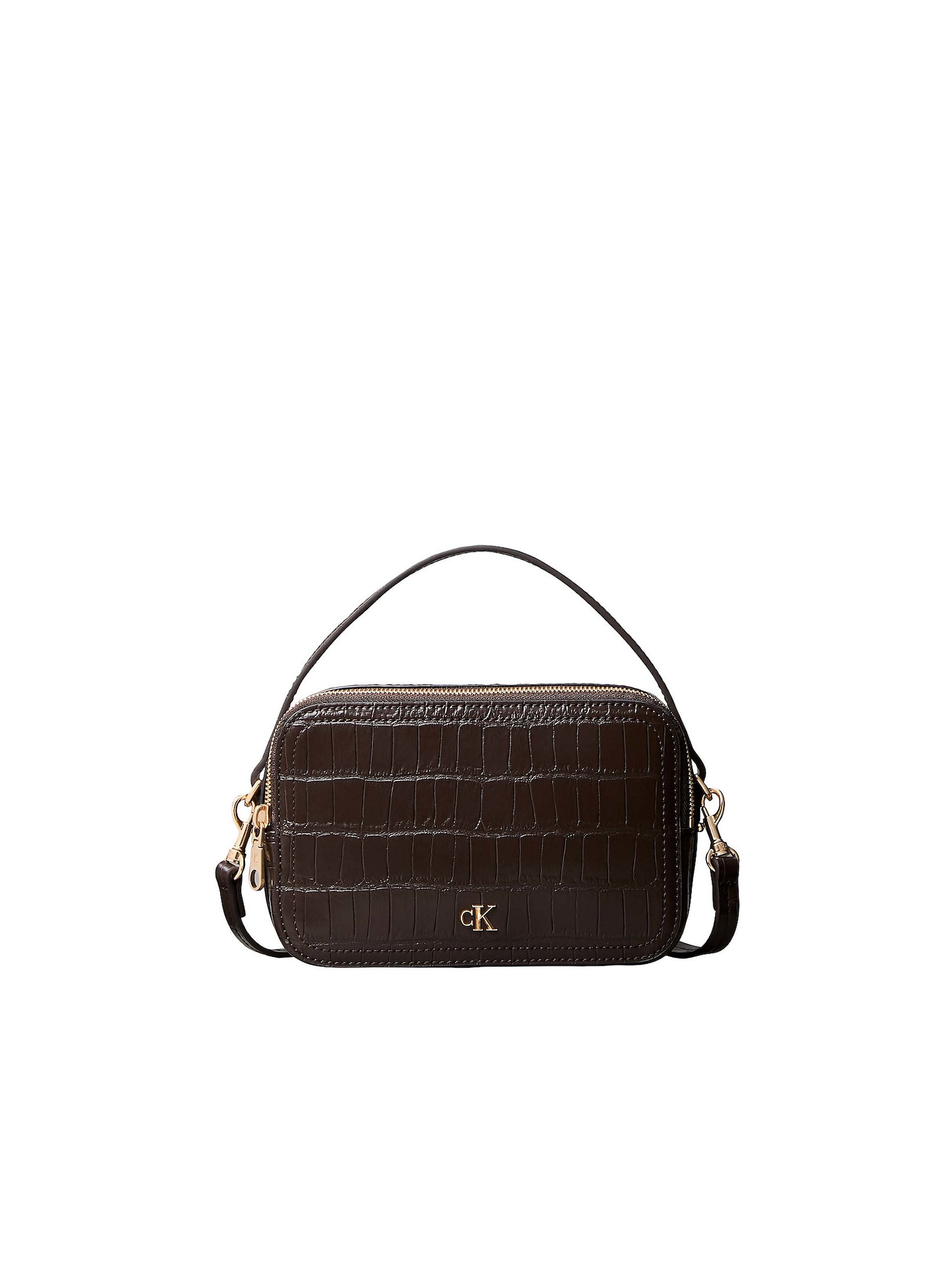 Calvin Klein Geantă aparat de fotografiat Monogram Crocodile maro