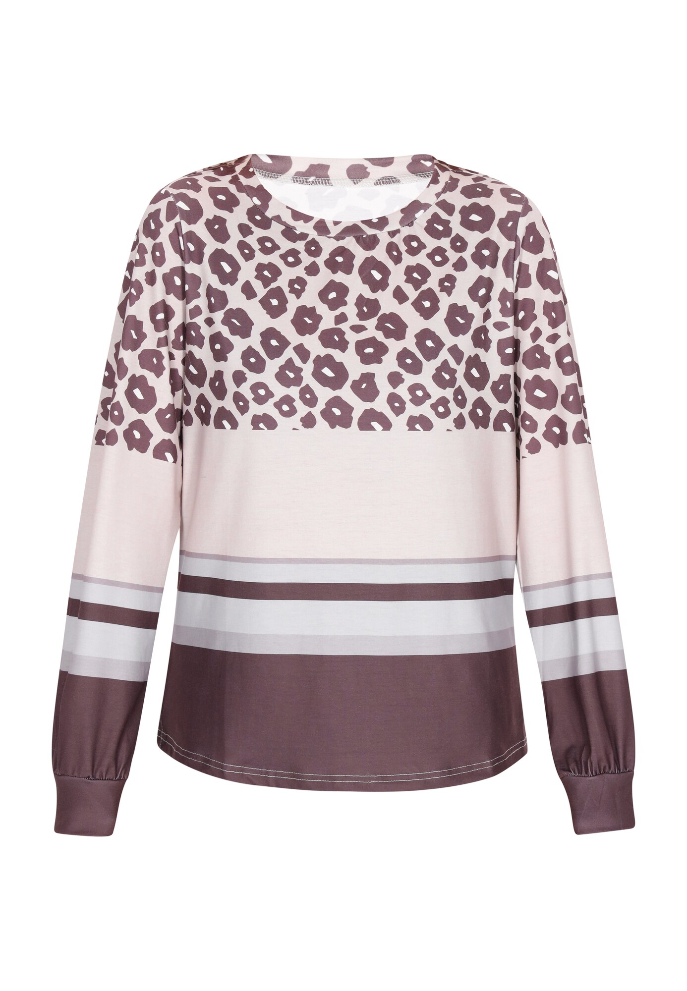 IZIA Camiseta  marrón oscuro / gris / gris claro / rosa
