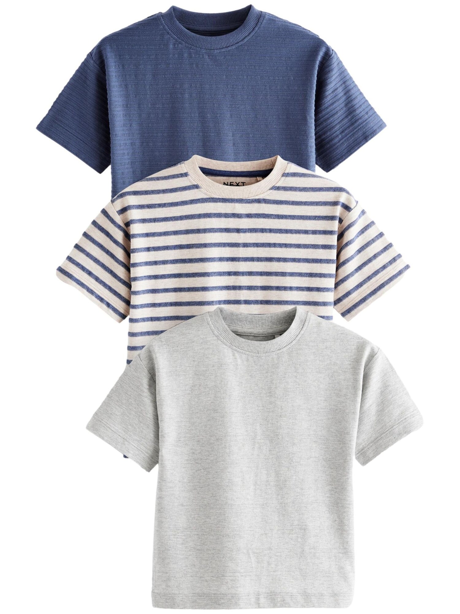 Next Tricou  albastru / gri / alb