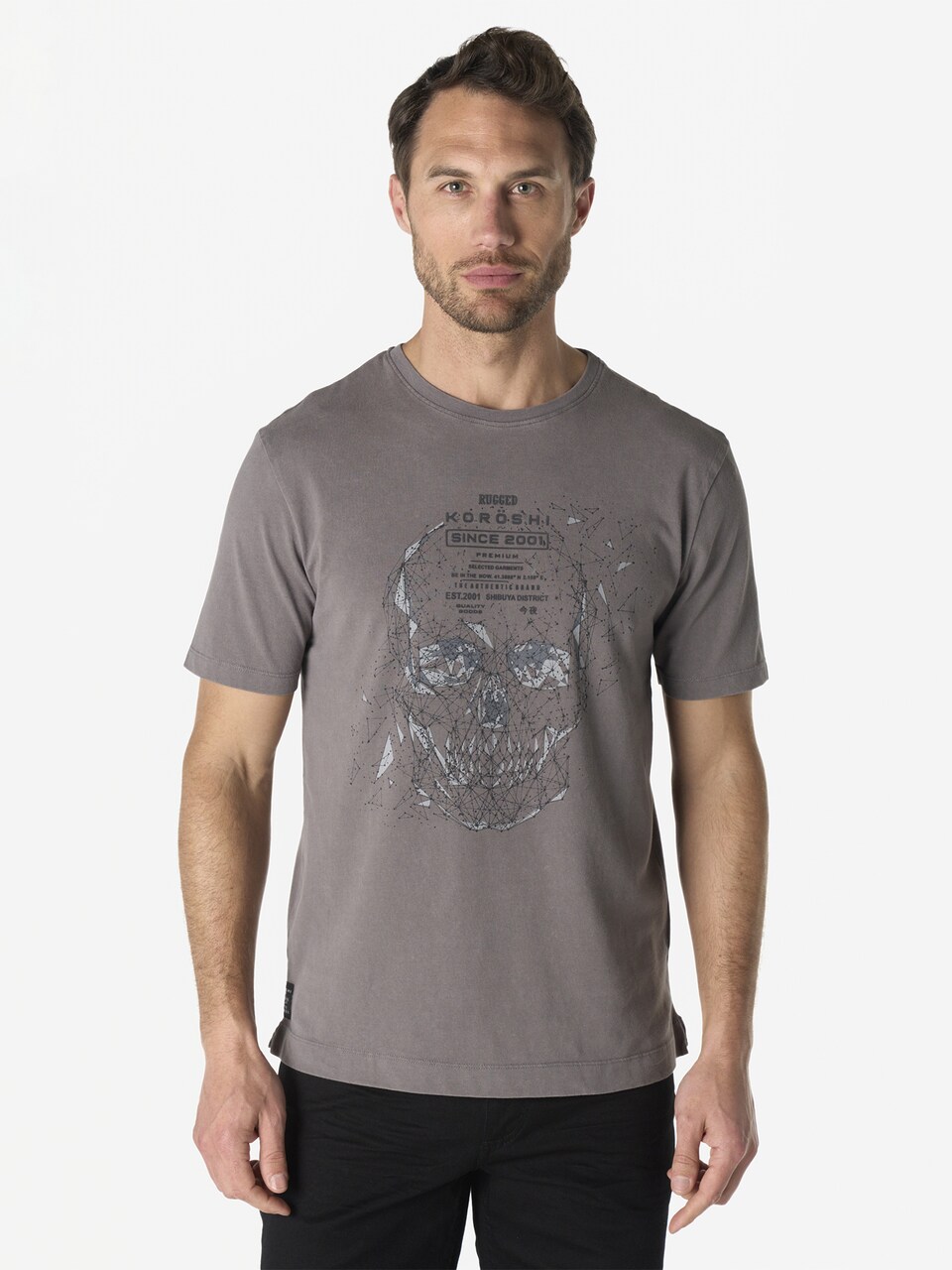 T-shirt gyttjefärgad / ljusgrå