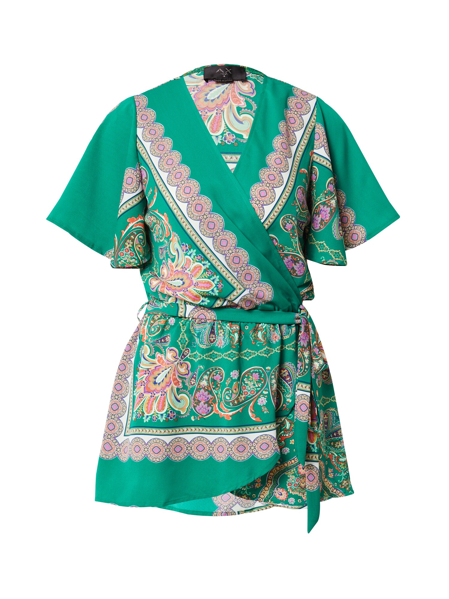 AX Paris Bluză  indigo / verde / portocaliu / roșu vin