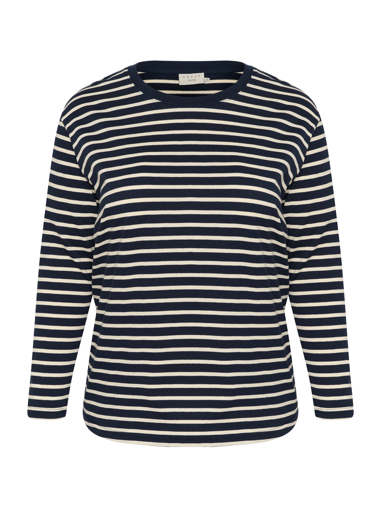 KAFFE CURVE Tricou Winni  crem / albastru noapte