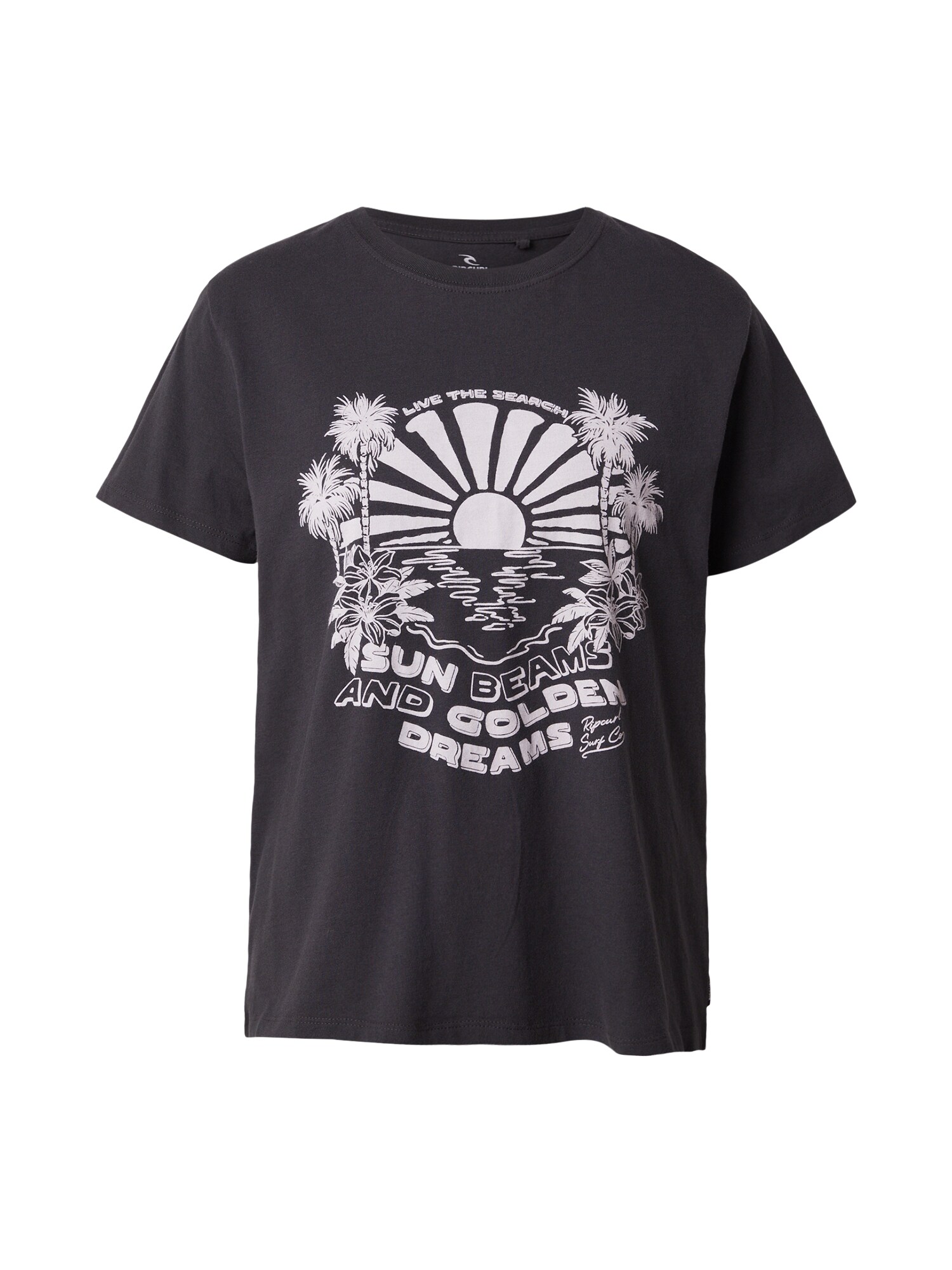 RIP CURL Majica 'SUN BEAMS'  bazaltno siva / bela