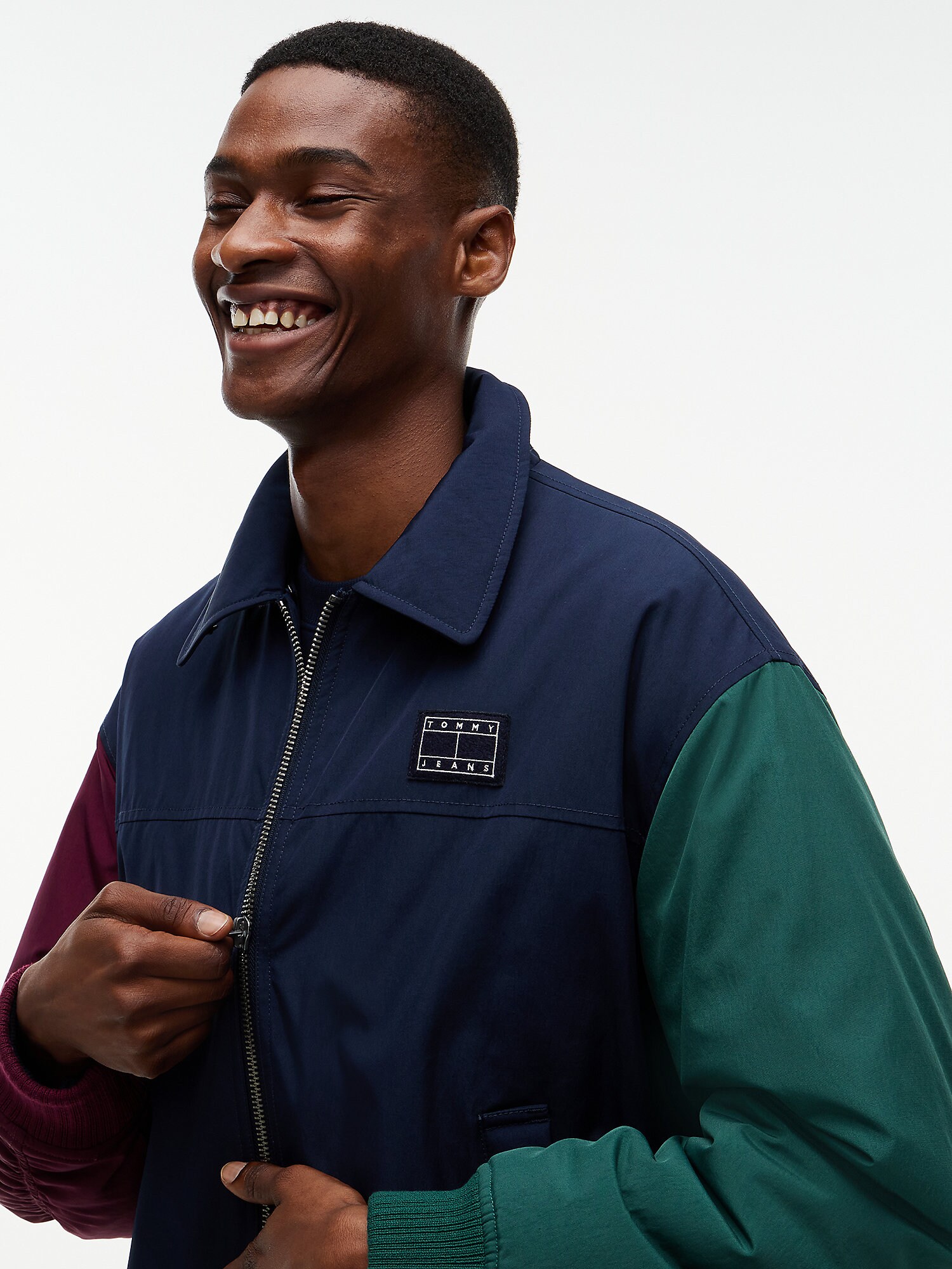 Tommy Jeans Chaqueta de entretiempo  azul oscuro / esmeralda / borgoña / blanco lana – imagen 4