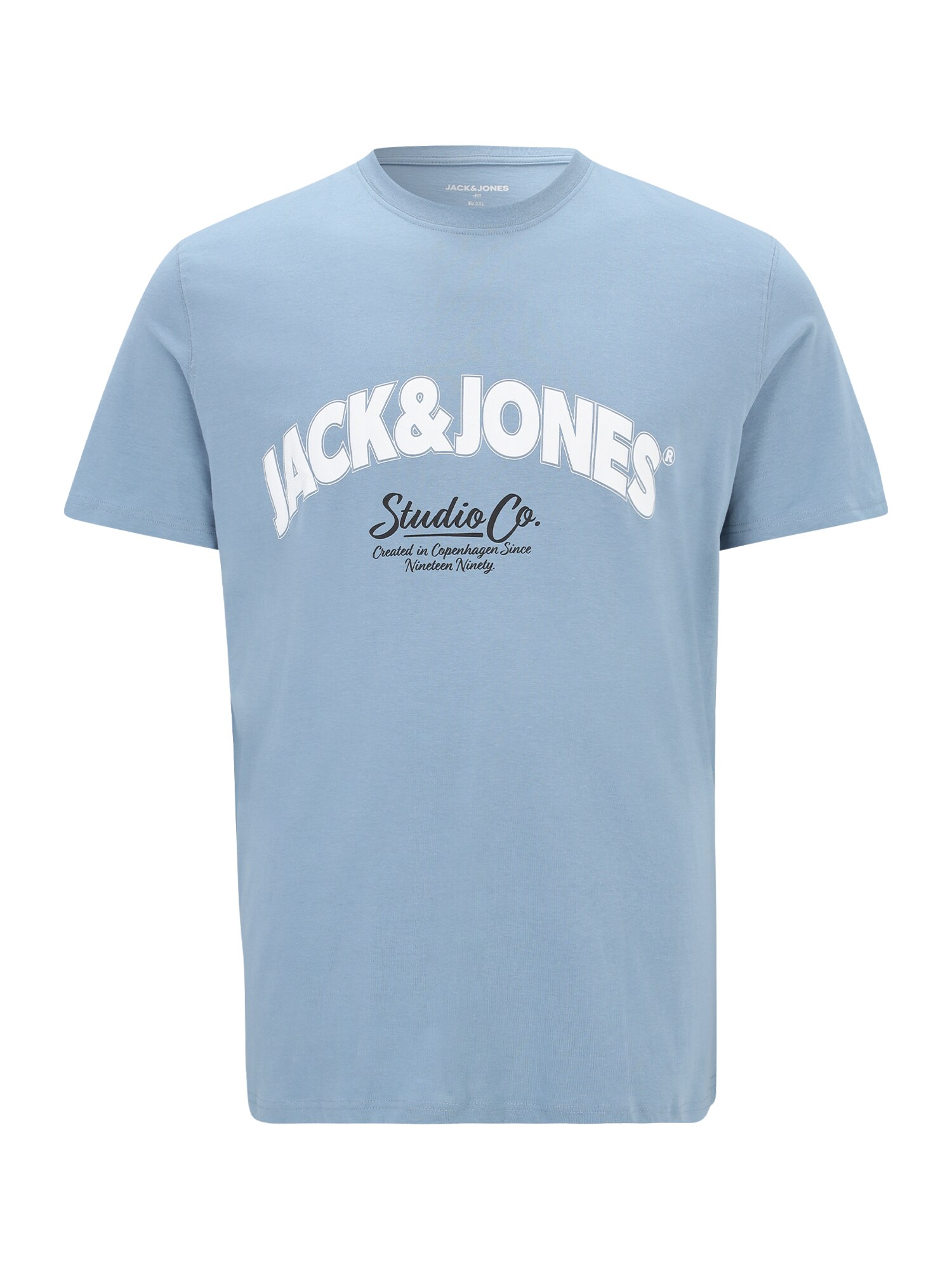 Jack & Jones Plus Tričko 'JORBRONX'  modrosivá / čierna / biela