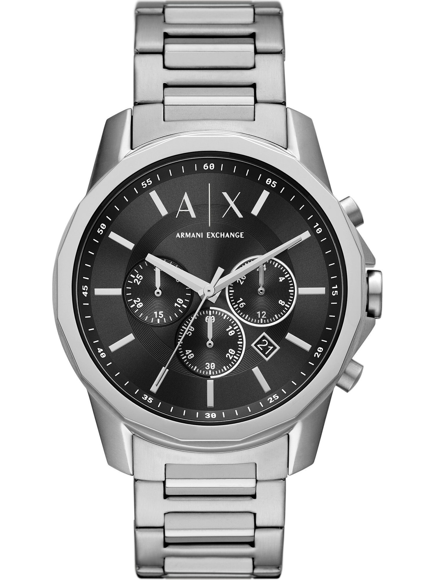 ARMANI EXCHANGE Analógové hodinky  čierna / strieborná
