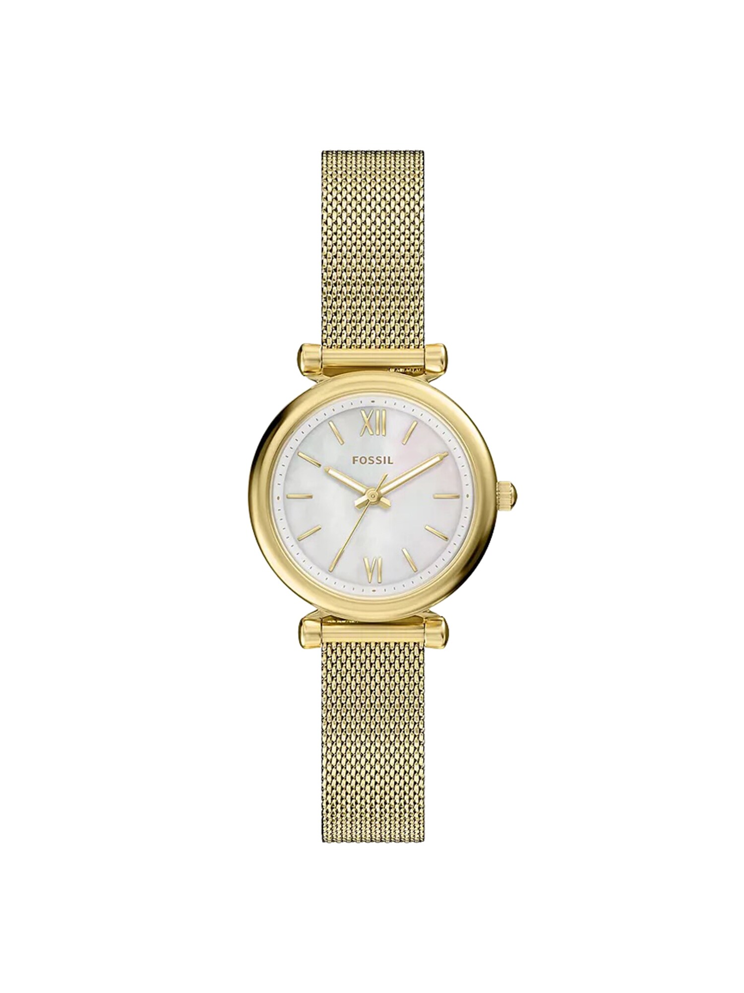 FOSSIL Ceas analogic Carlie auriu / alb perlat