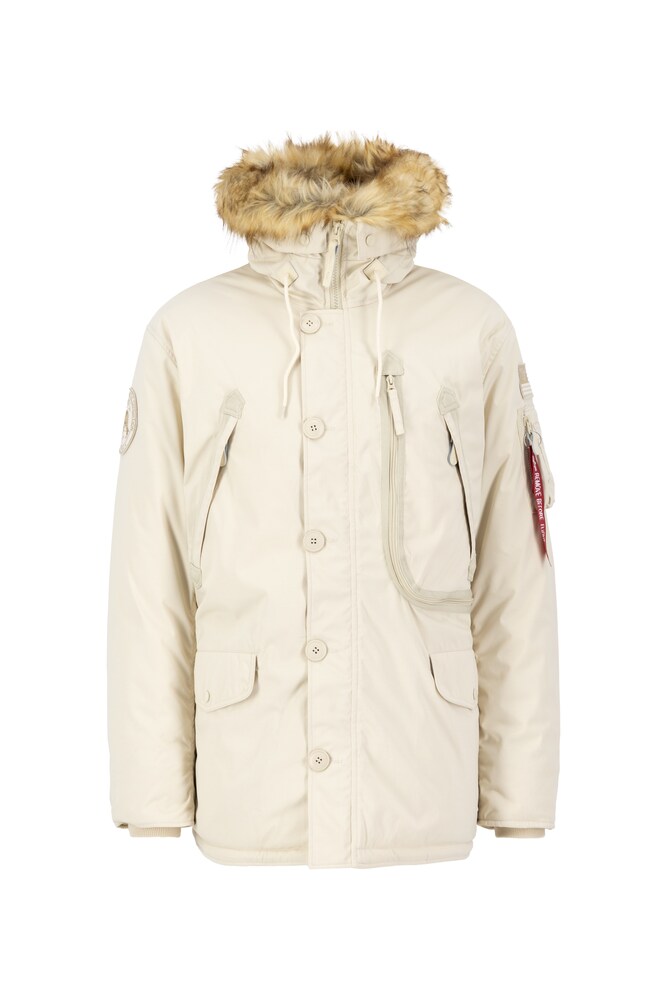 ALPHA INDUSTRIES Winterparka Herren Größe L beige / braun / rot