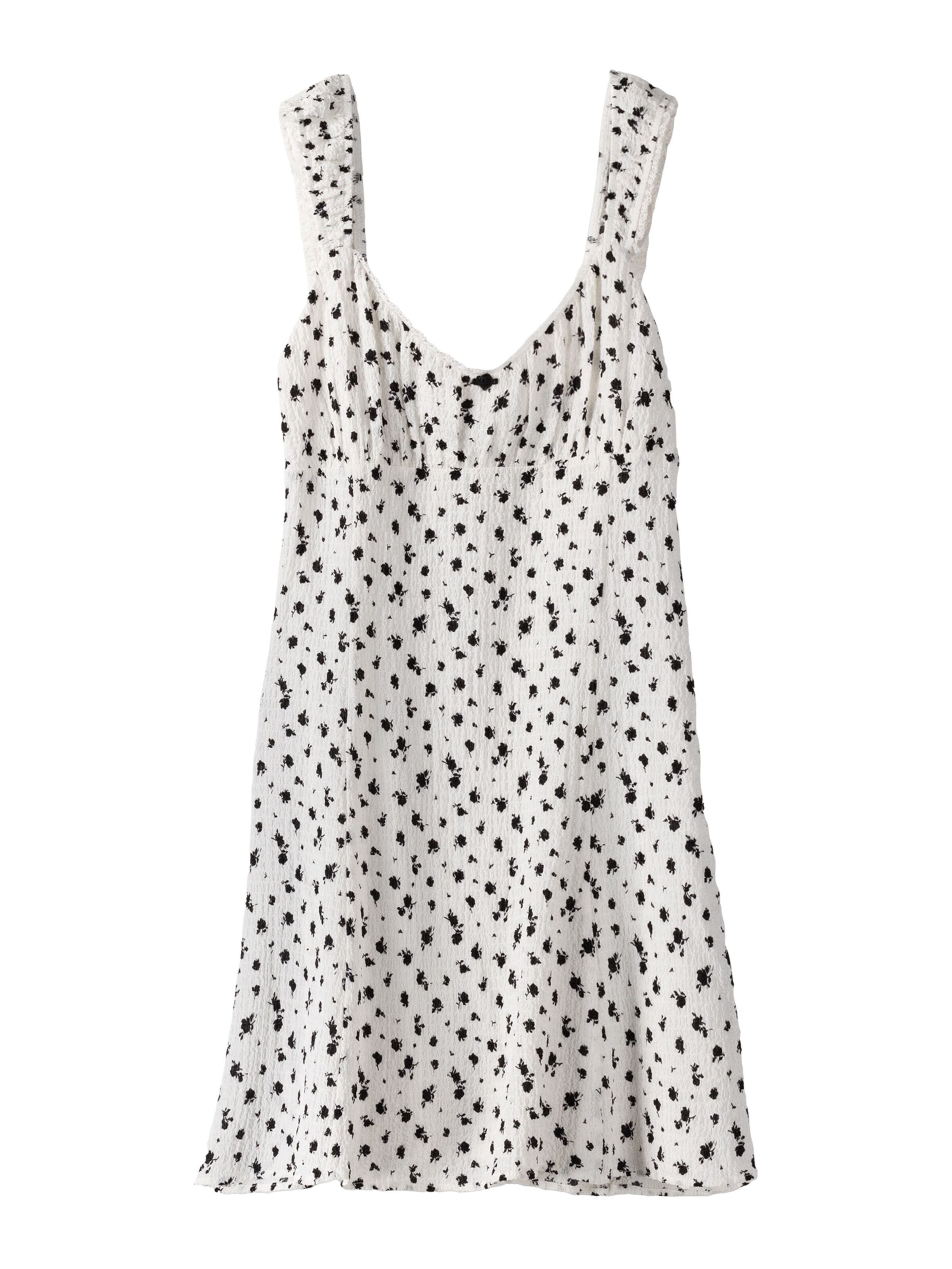 Bershka Ljetna haljina  boja slonovače / crna