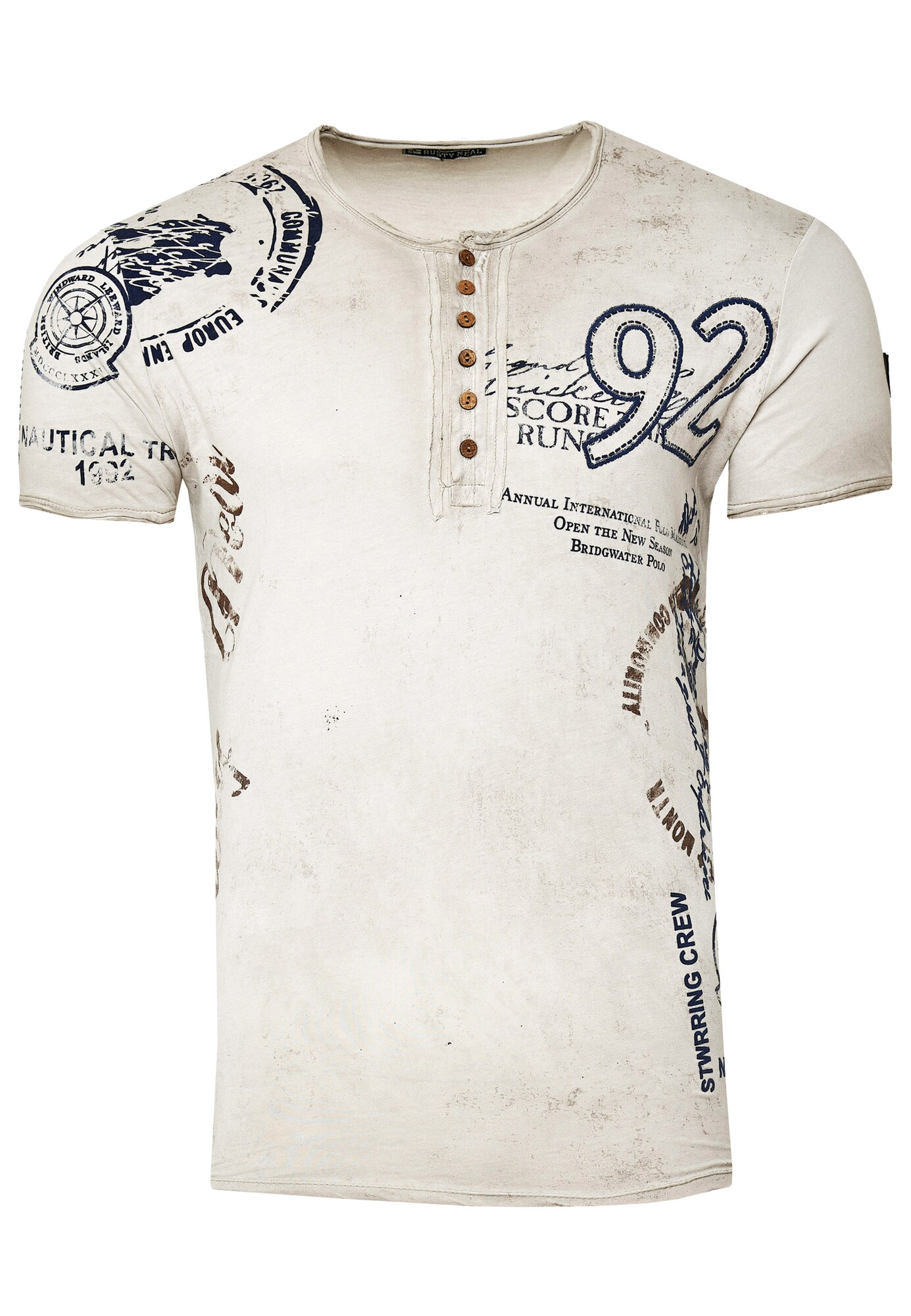 Thumbnail - Rusty Neal T-Shirt mit Knopfleiste