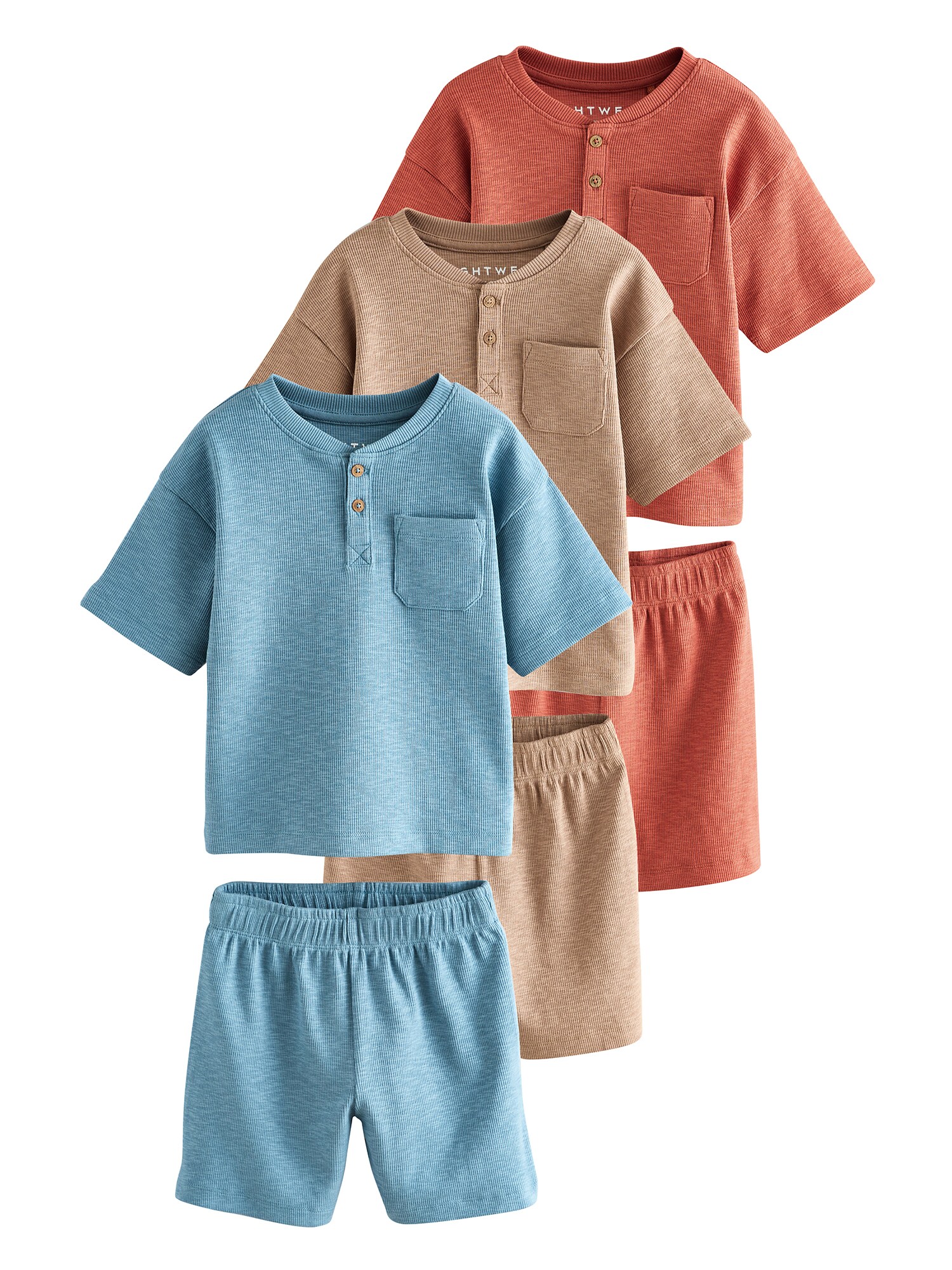 Next Pijamale  albastru deschis / castaniu / maro deschis