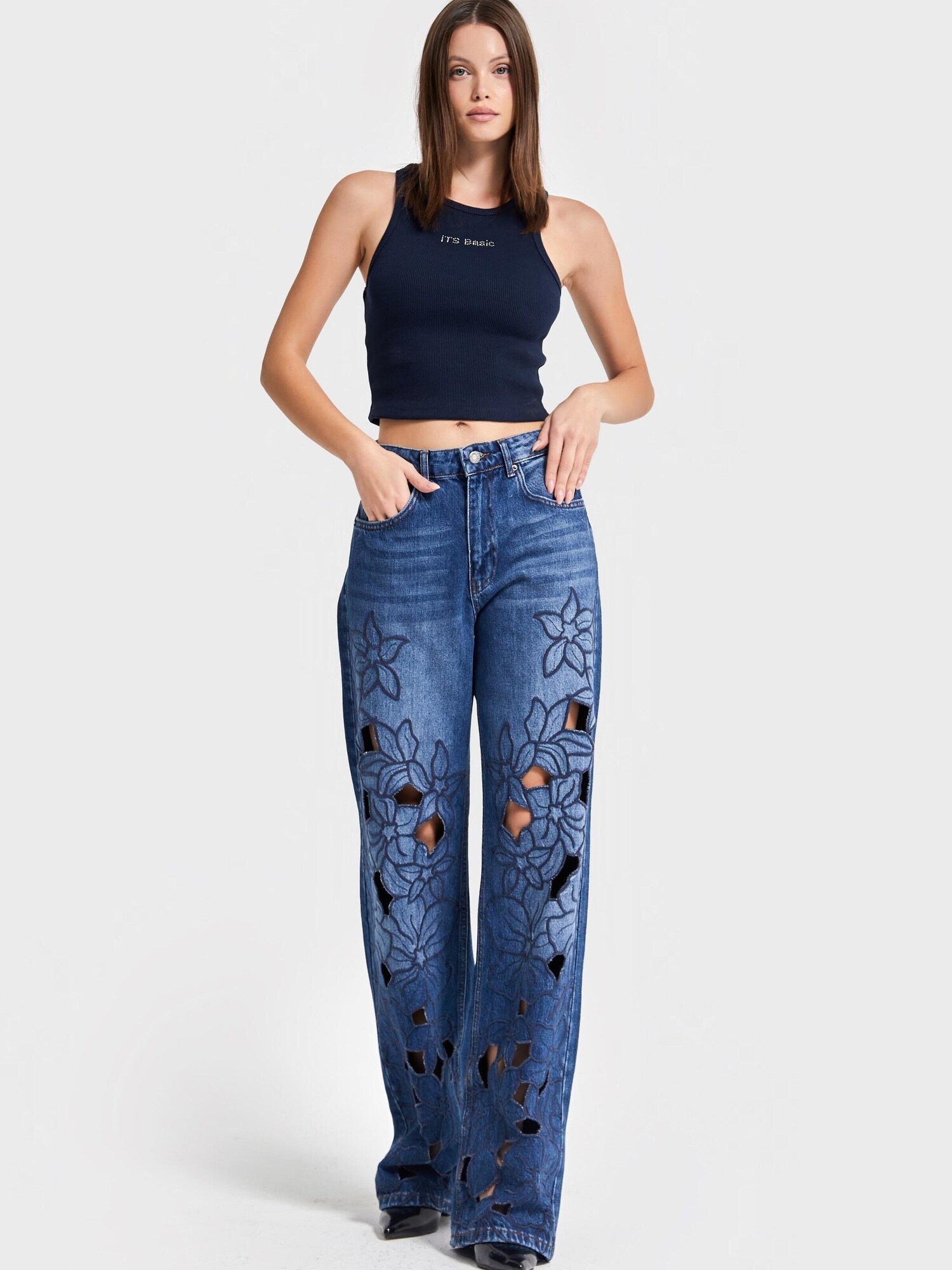 It's Basic Its Basic Jeans Loose Mid Rise Jeans (Lenght 32)