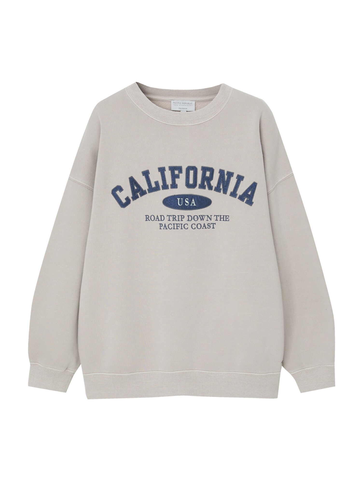 Pull&Bear Суичър 'CALIFORNIA'  екрю / морскосиньо
