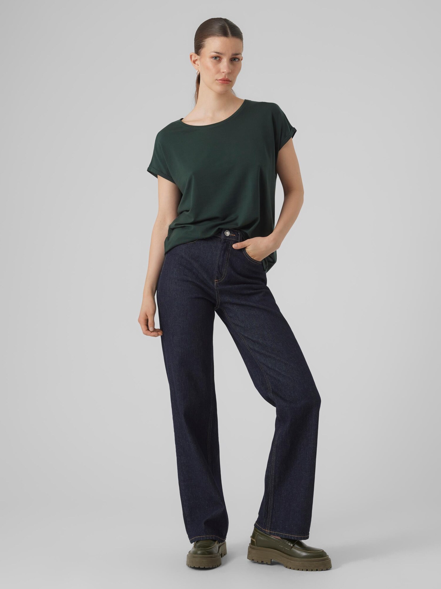 VERO MODA Póló 'Ava'  sötétzöld termék 2. képe