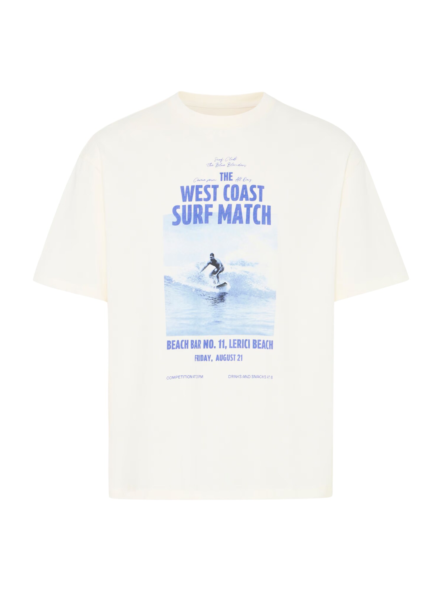 BLEND Tricou 'BHKyros'  albastru regal / azuriu / albastru pastel / alb murdar