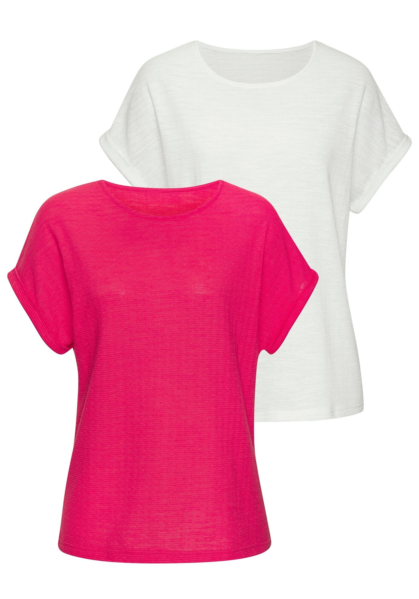 VIVANCE Tricou  roz închis / alb