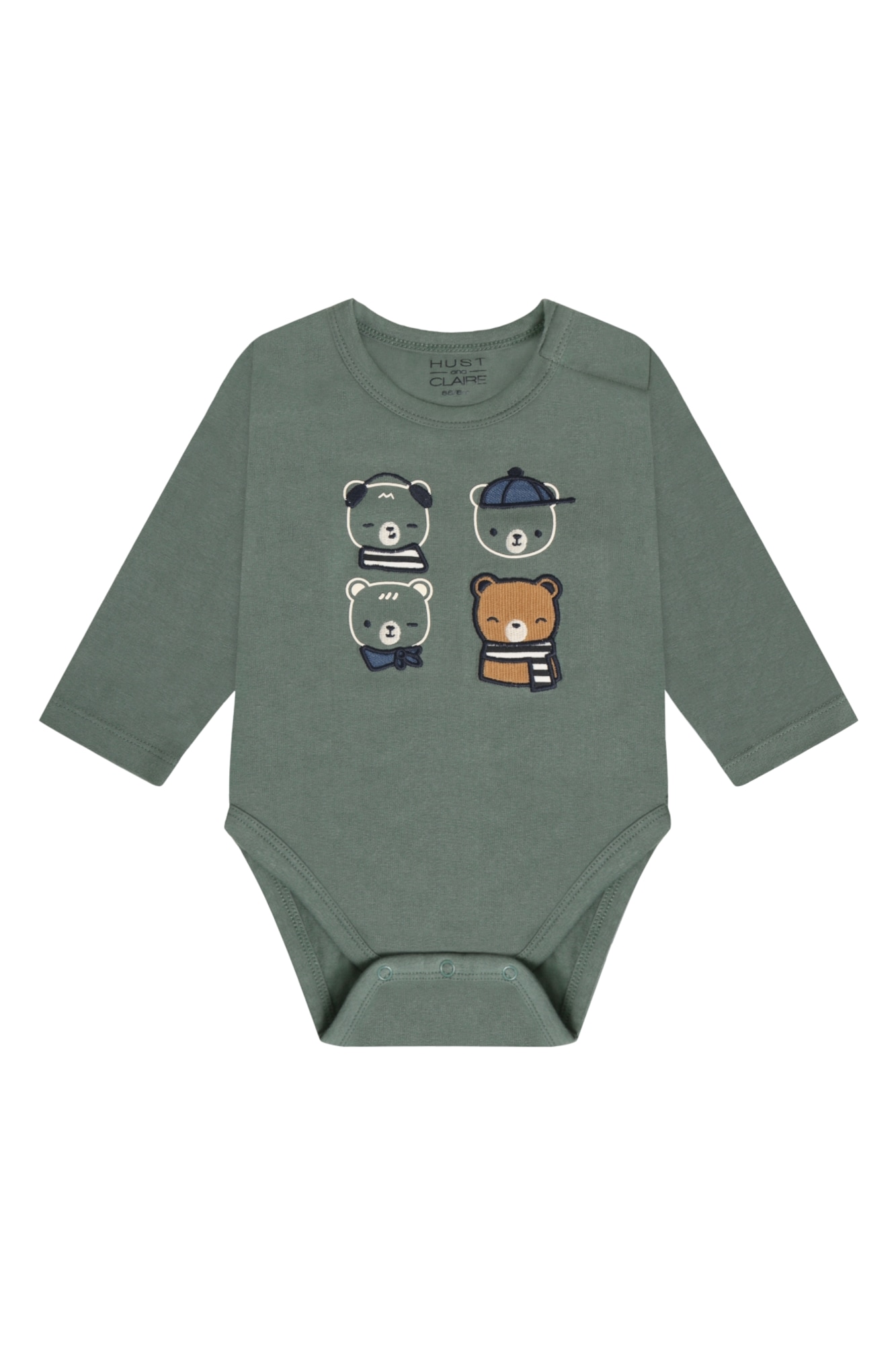 Hust & Claire Salopetă/Body Buster maro cămilă / bej deschis / bleumarin / verde jad