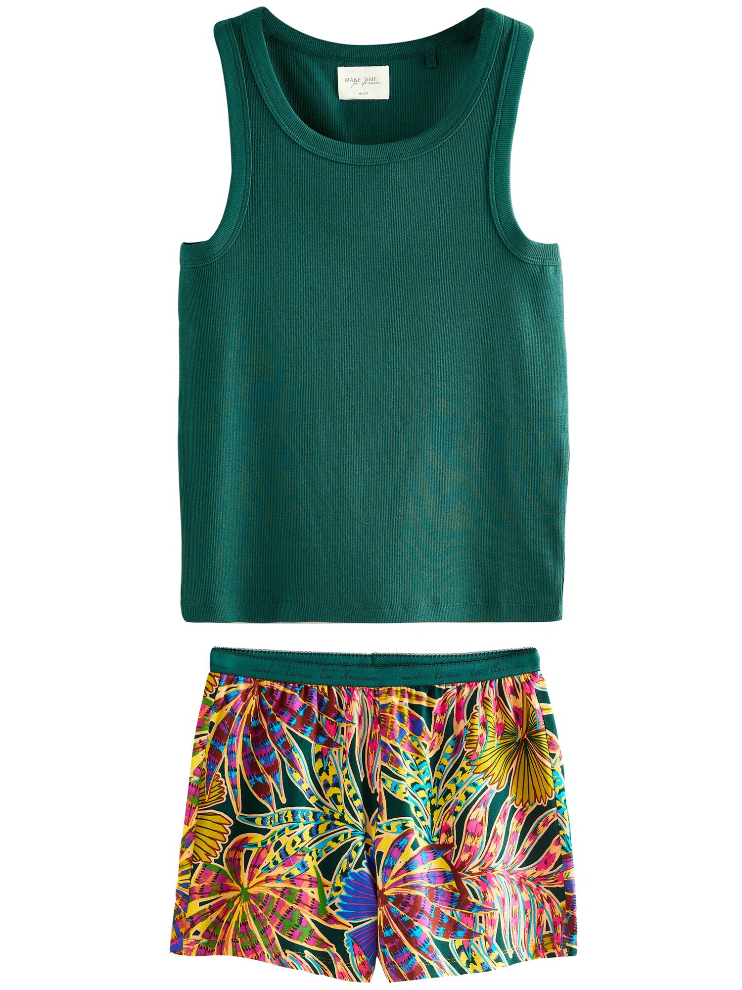 Next Pijama  azuriu / galben / verde / roz
