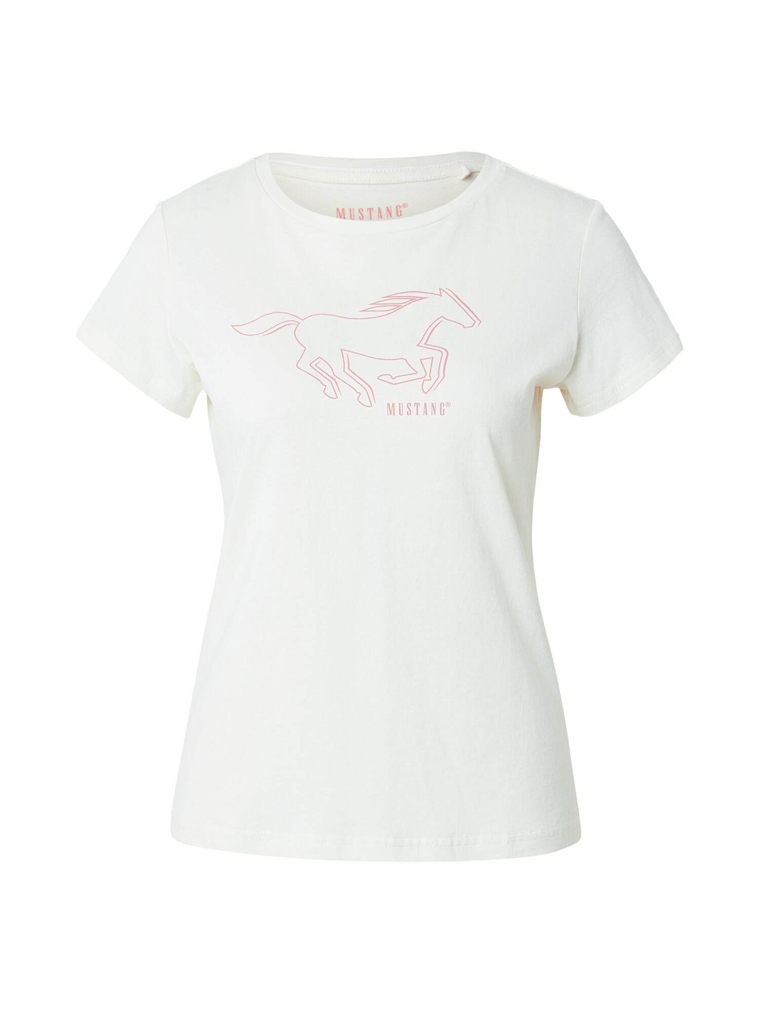 MUSTANG Tricou STYLE LOA  roșu pastel / alb