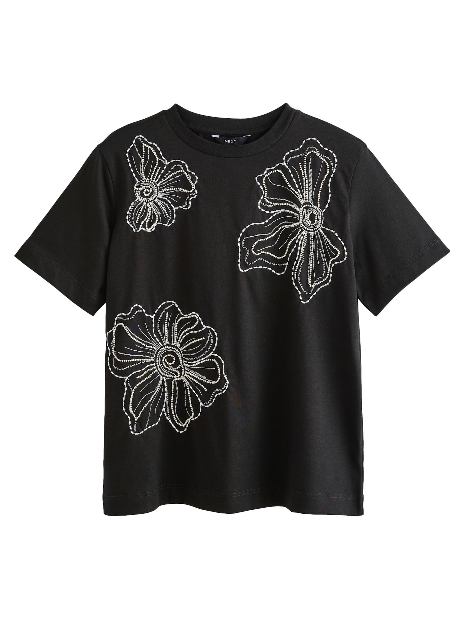 Next Tricou  nisipiu / negru / alb