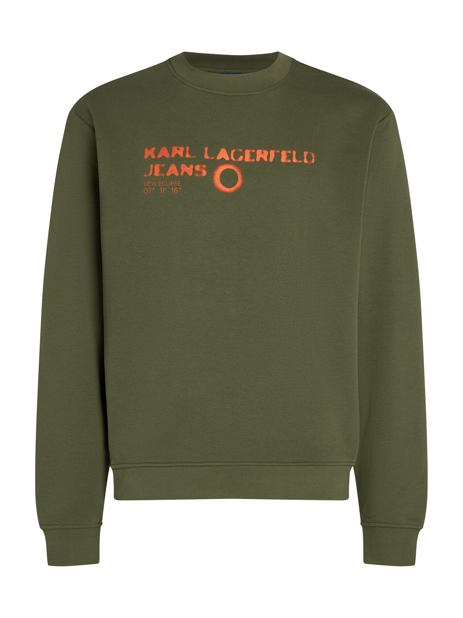 KARL LAGERFELD JEANS Mikina tmavozelená / oranžová