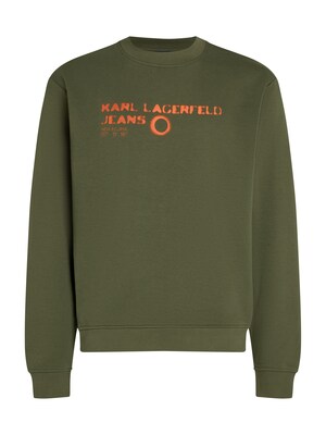 KARL LAGERFELD JEANS Sudadera  verde oscuro / naranja