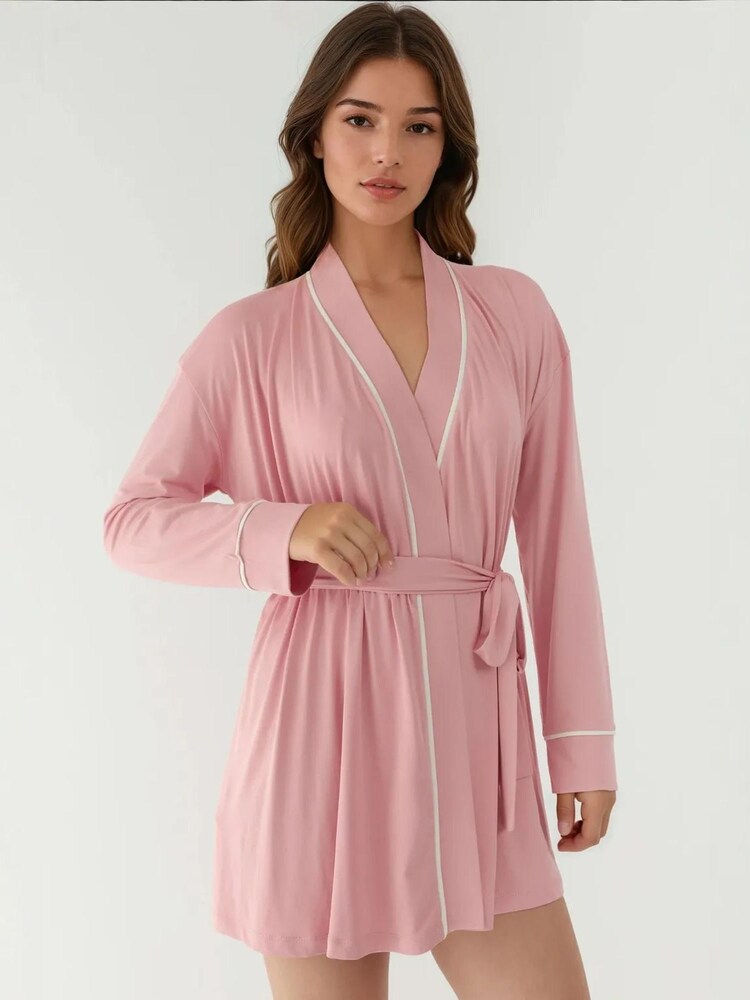 Hiccup Bademantel Damen Größe L hellpink / weiß