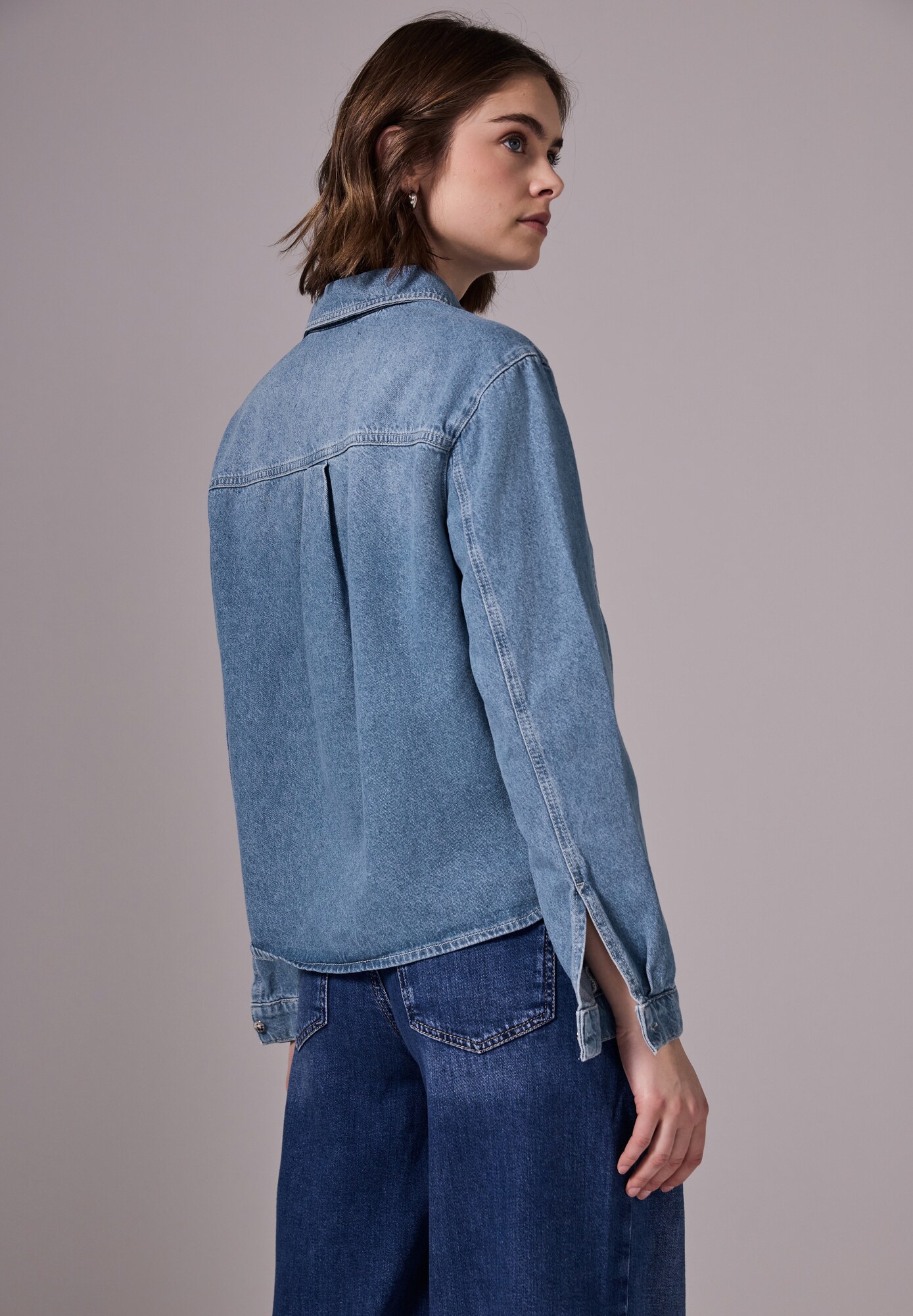 Thumbnail - Cropped Jeans Overshirt