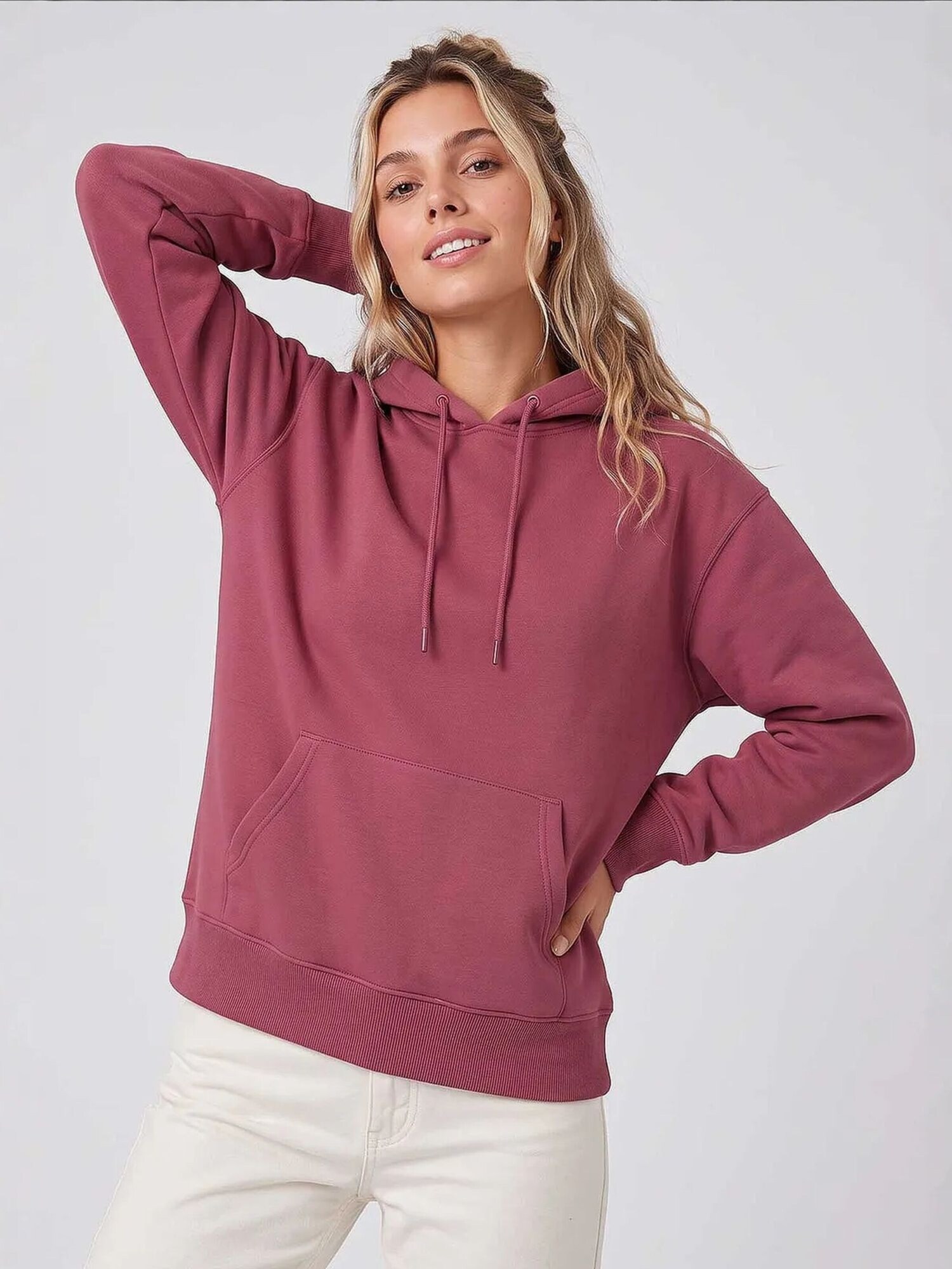 Tommy Life Sweater majica prljavo roza
