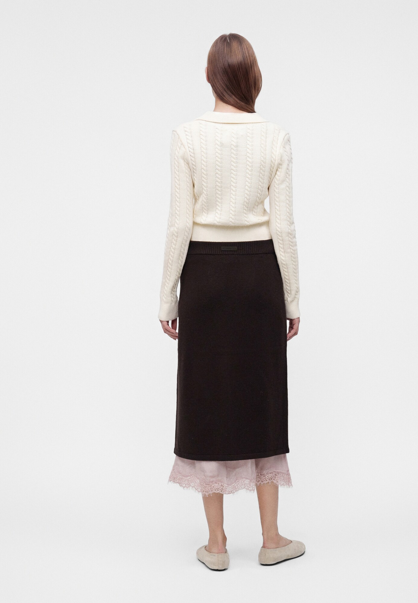 PINKO Falda 'TOLOSA' marrón oscuro / altrosa – imagen 3