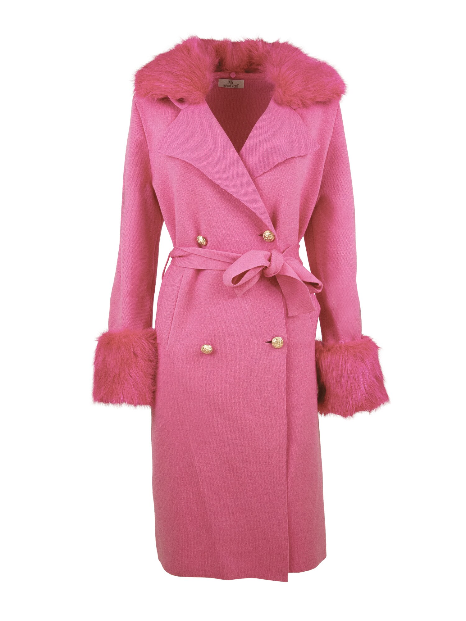 Influencer Sobretudo meia-estação  rosa