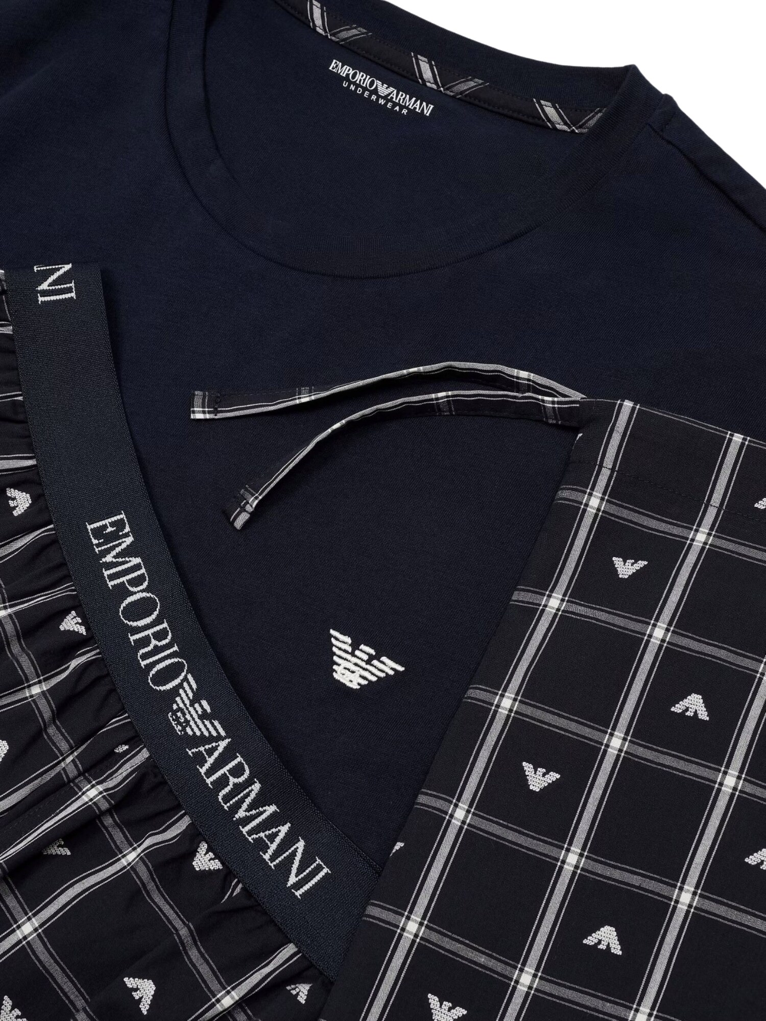 Emporio Armani Krátke pyžamo modrá / biela (obrázok 5)